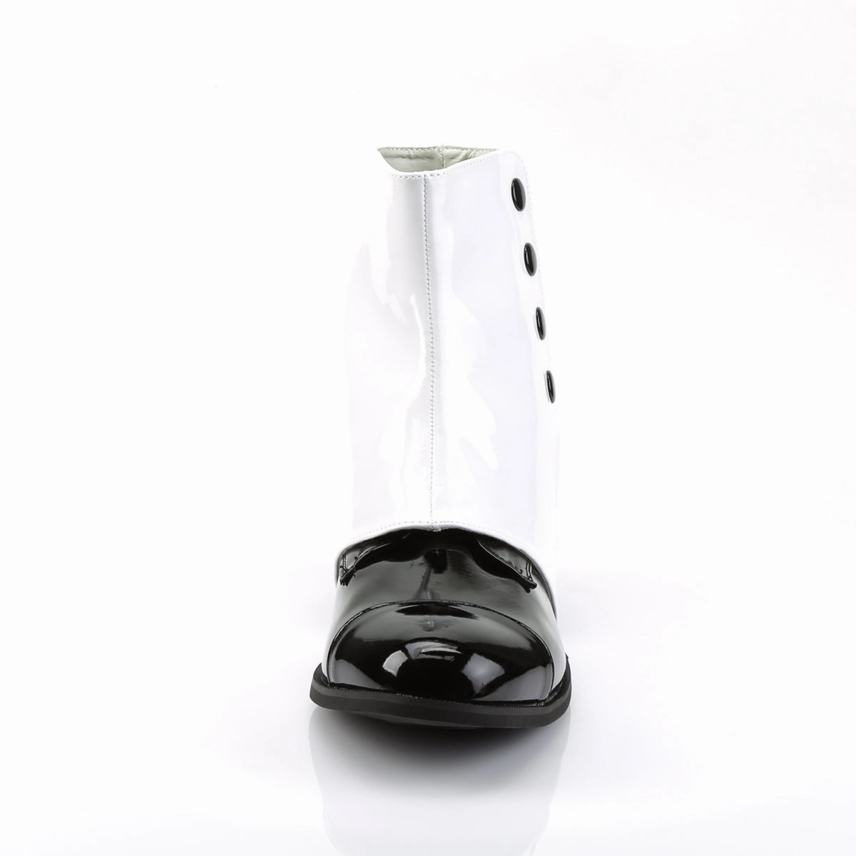 DAPPER-06  Black Patent Boot W/2 Detachable Spats