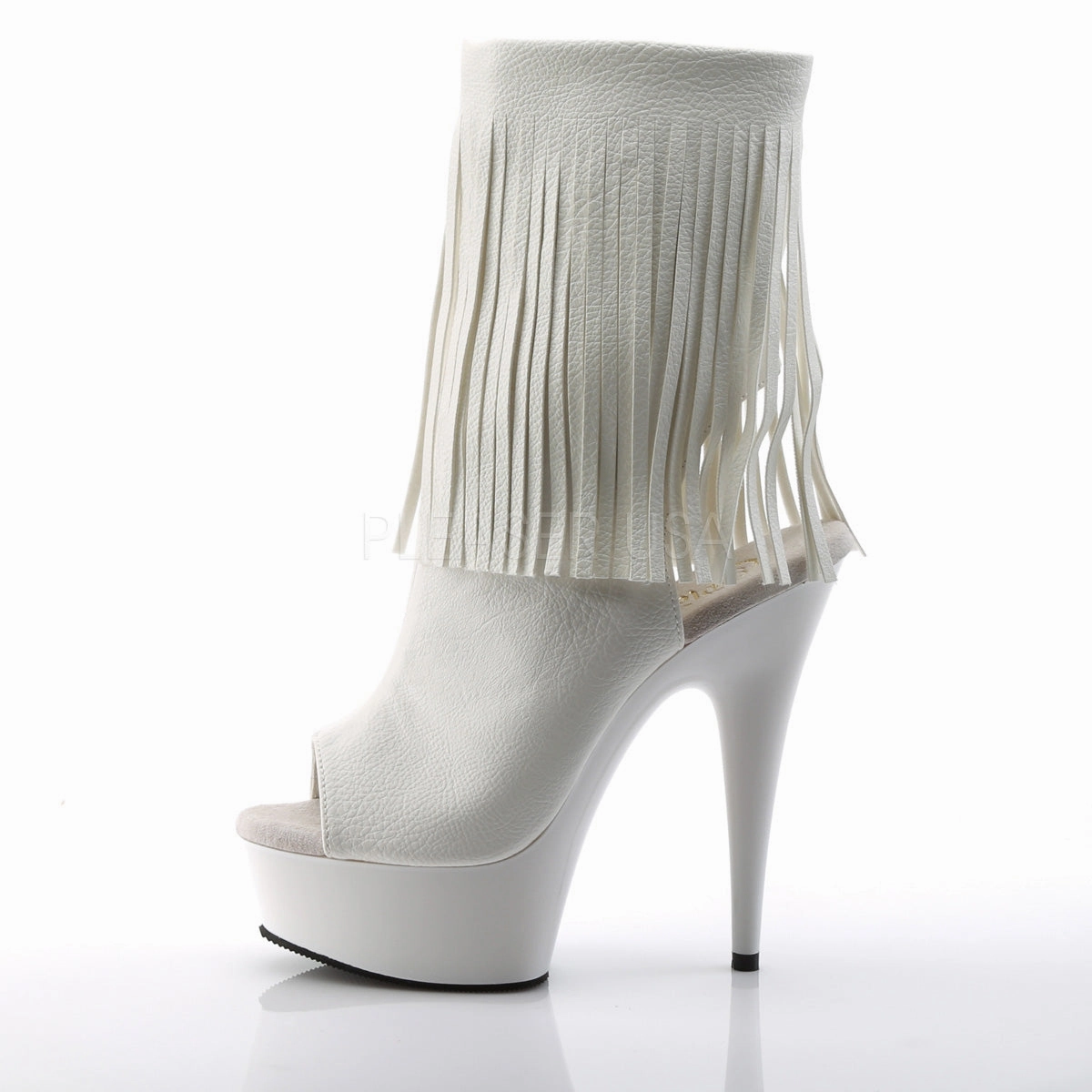 DELIGHT-1019  White Faux Leather/White