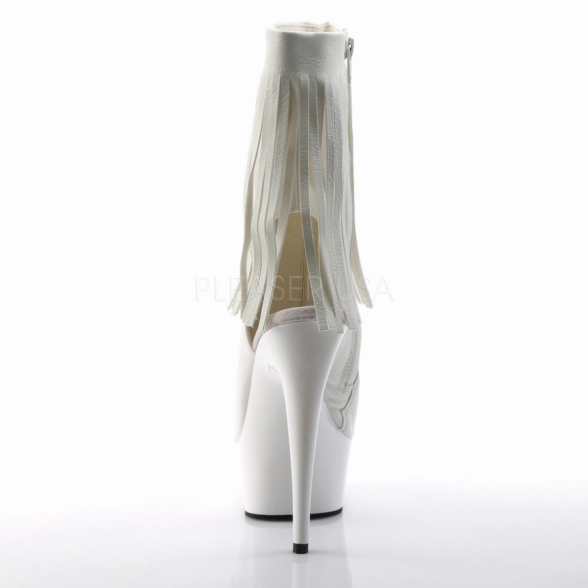 DELIGHT-1019  White Faux Leather/White