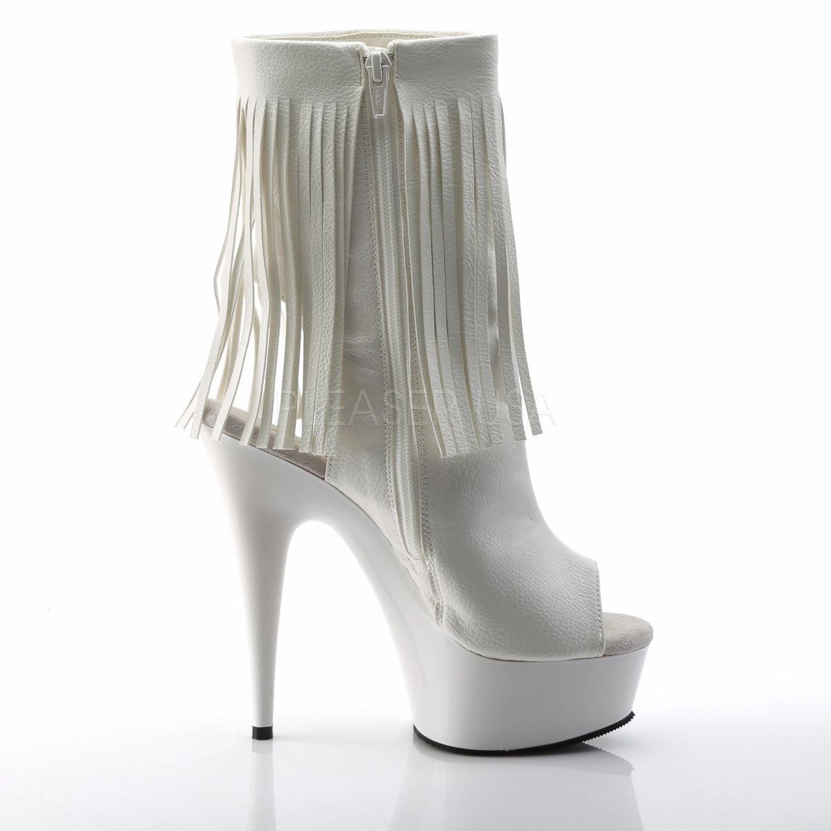 DELIGHT-1019  White Faux Leather/White