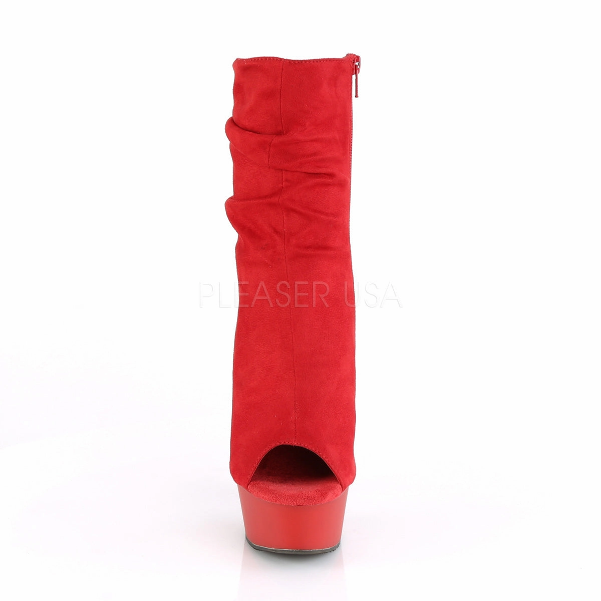 DELIGHT-1031  Red Faux Suede/Red Matte
