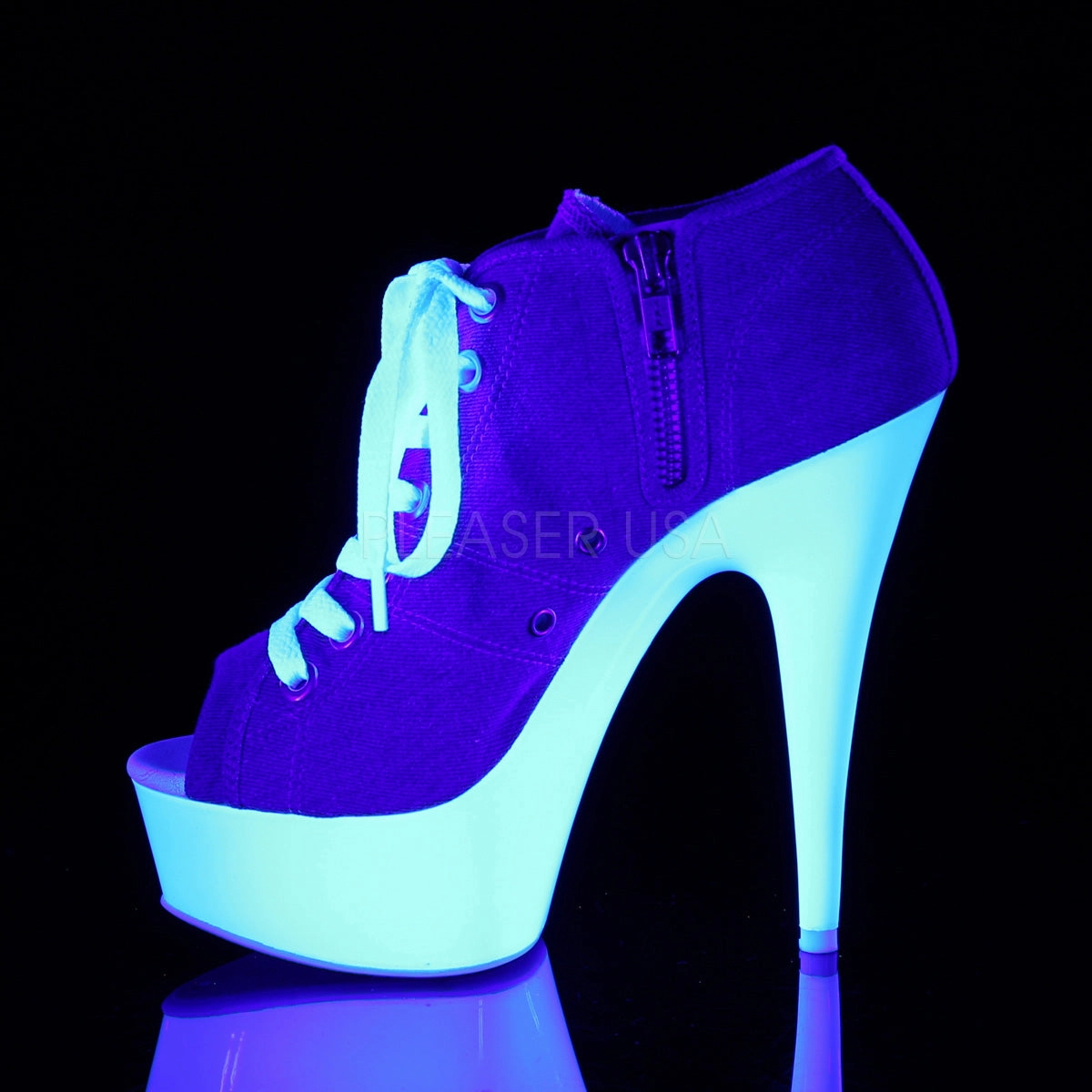 DELIGHT-600SK-01  Denim Blue Canvas/Neon White