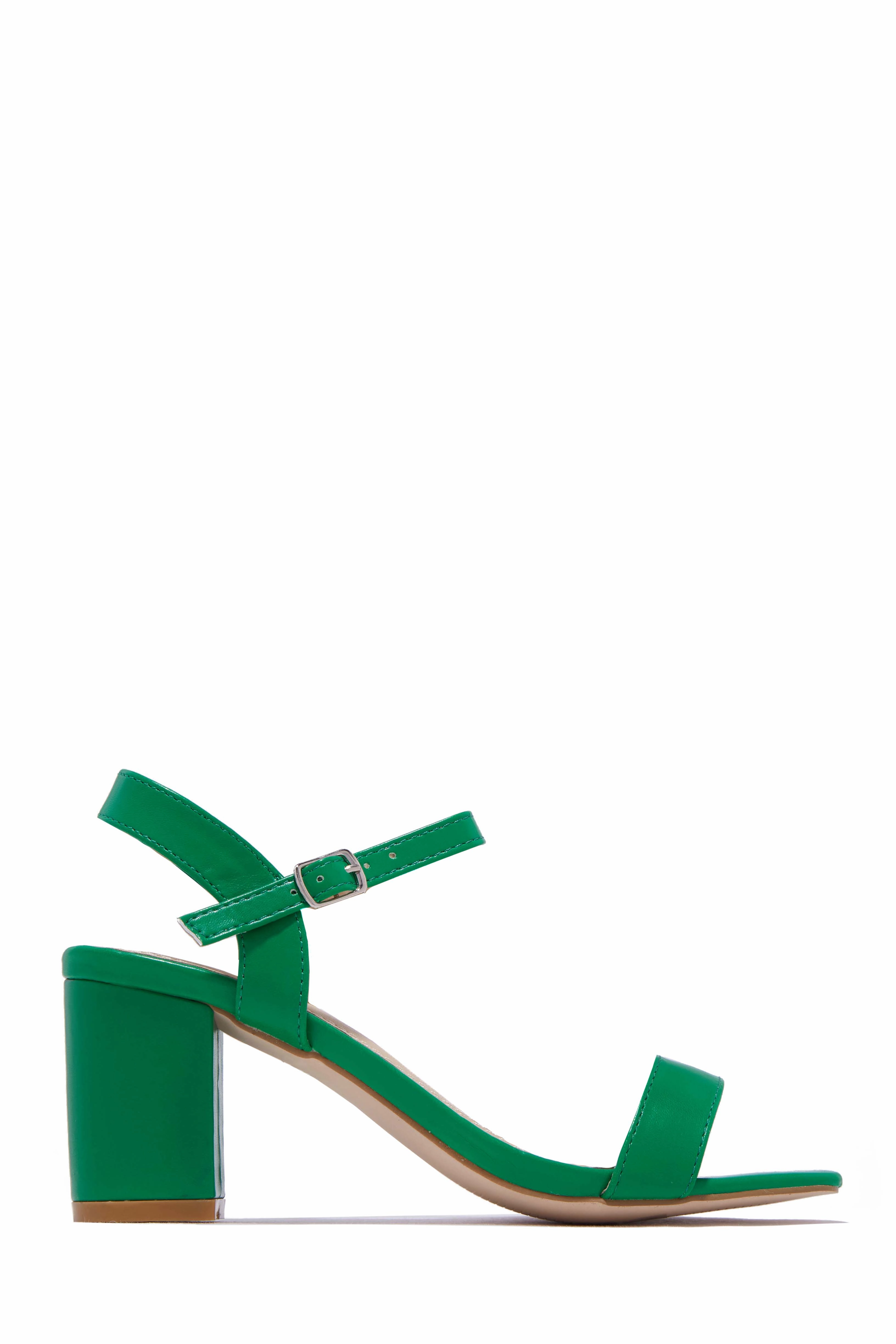 Deryna Ankle Strap Block Heels - Nude