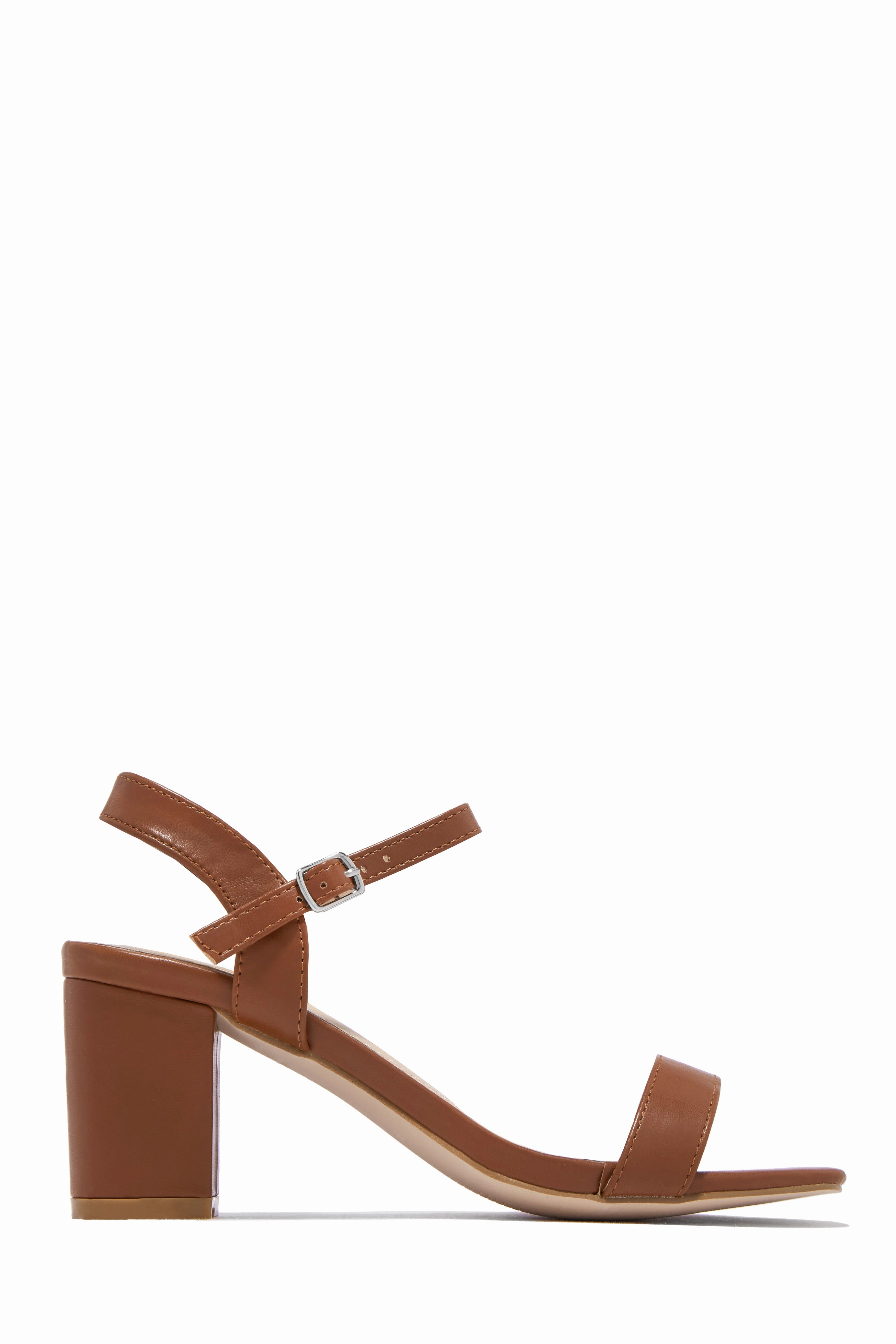 Deryna Ankle Strap Block Heels - White