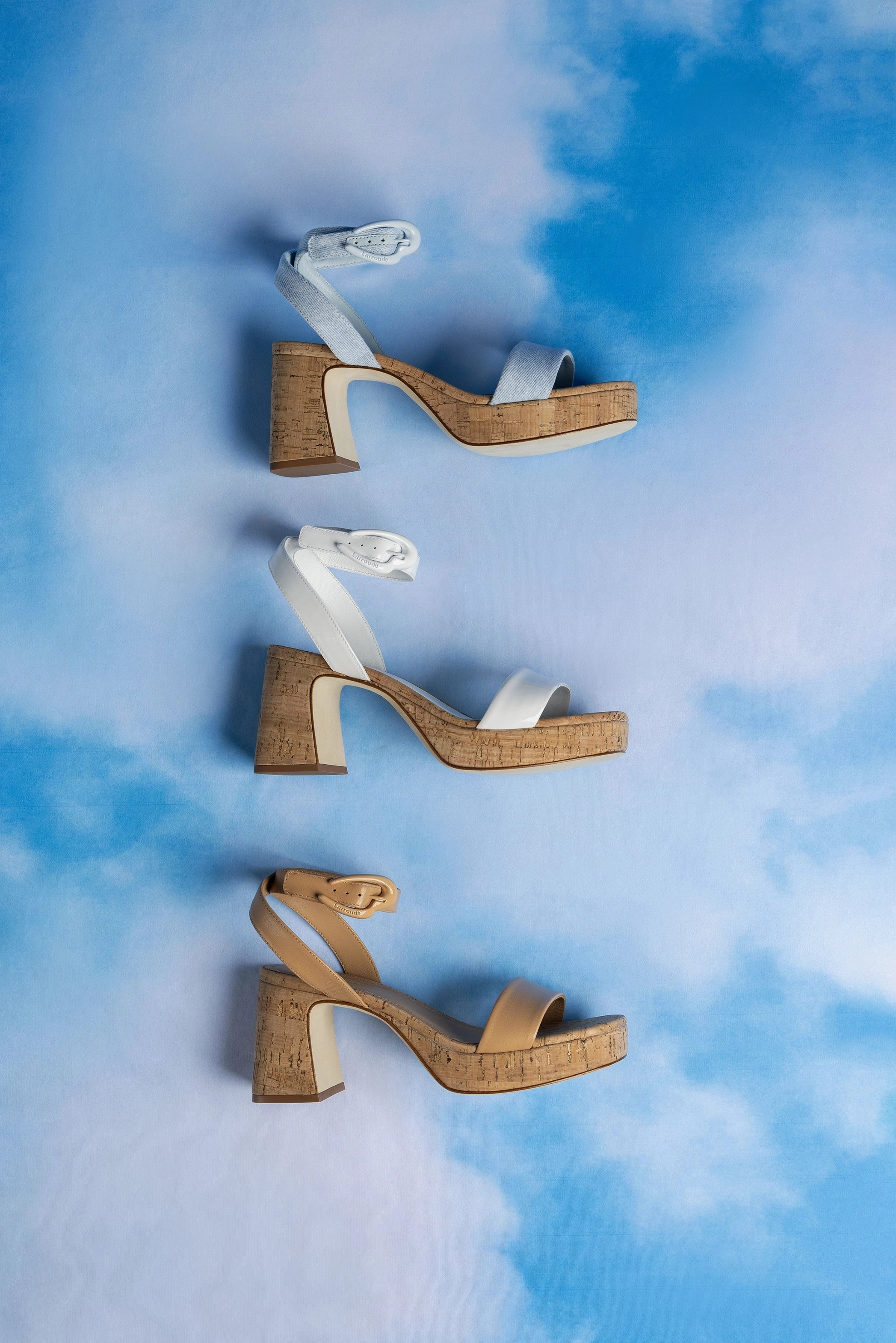 Dolly Verona Low Sandal In White Patent Leather and Natural Cork