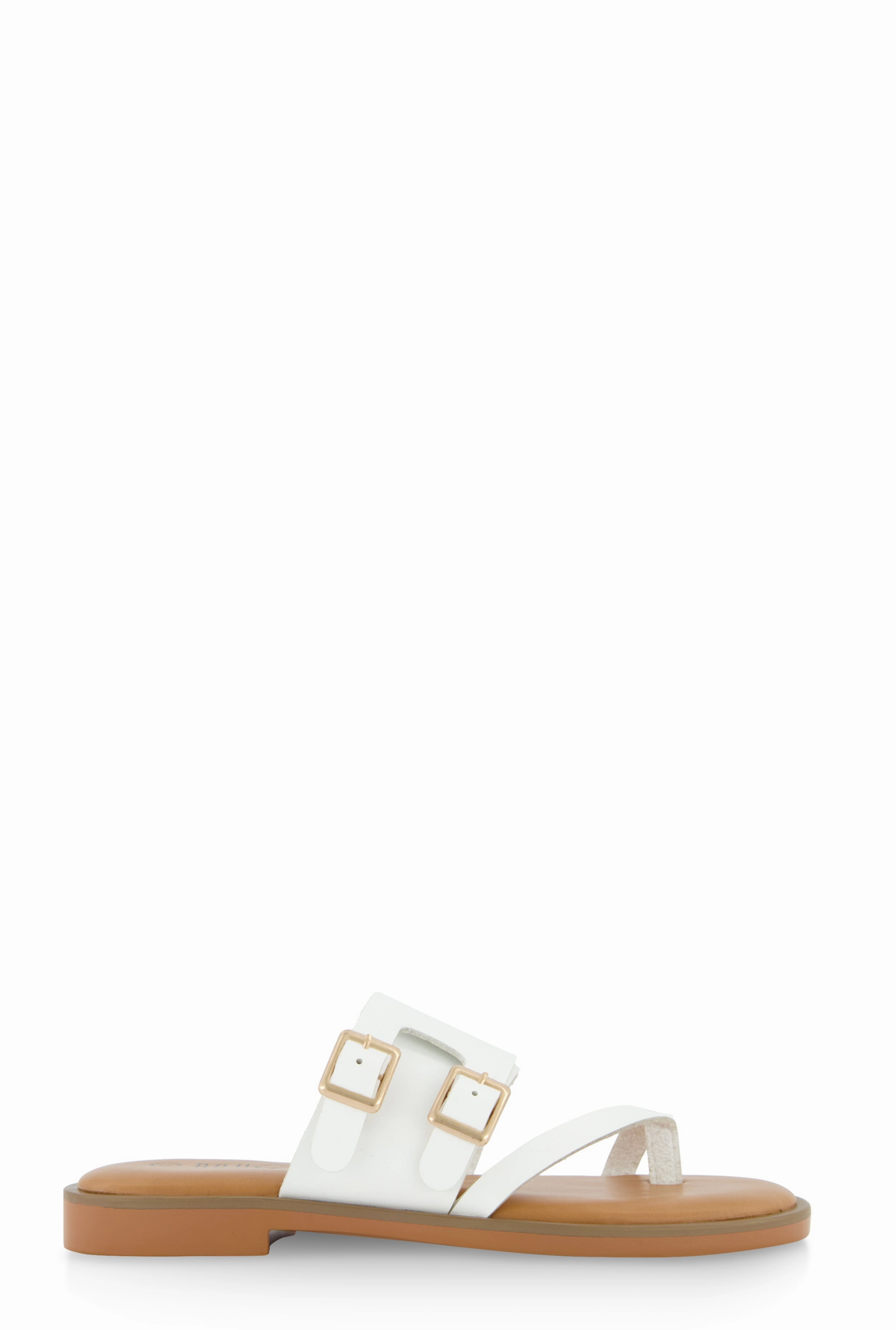 Double Buckle Toe Loop Slide Sandals