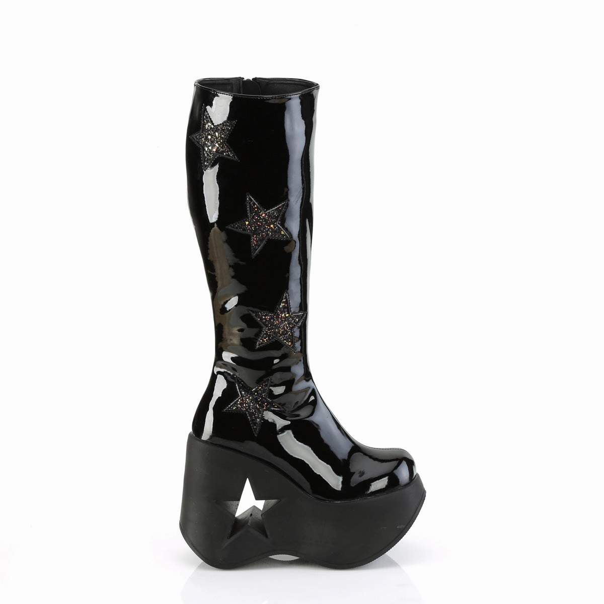 DYNAMITE-600  Black Patent-Black Multi Glitter