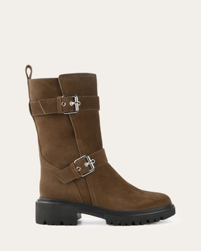 ELLIOT FLAT ANKLE BOOTS BARK SUEDE