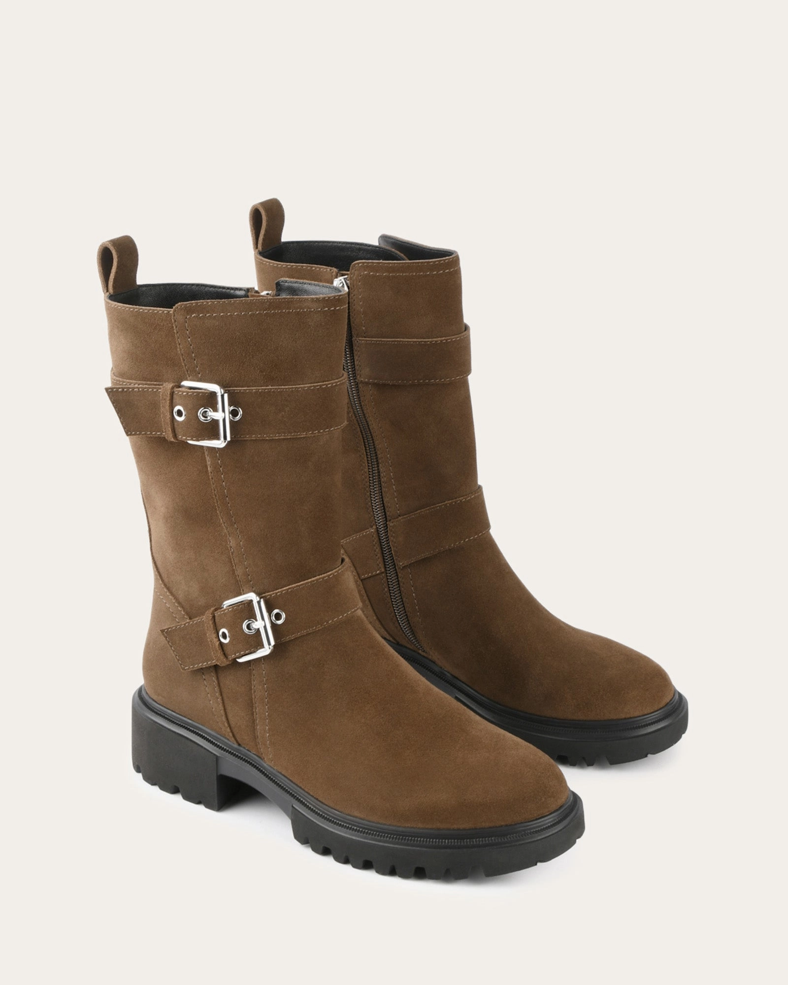 ELLIOT FLAT ANKLE BOOTS BARK SUEDE