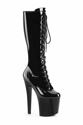 ENCHANT-2023 Black Patent Knee Boot