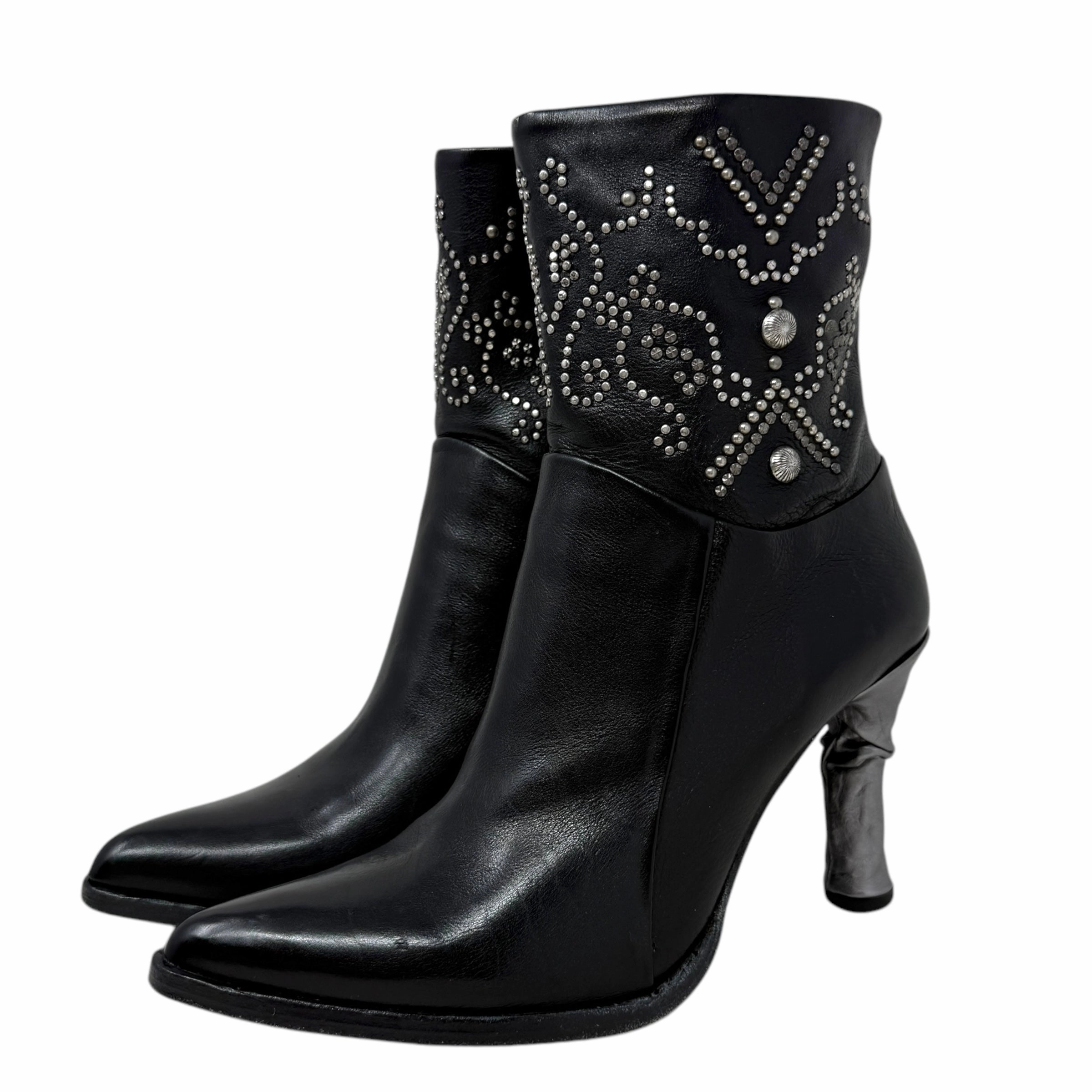 Finnegan Booties By A.S. 98 In Black, Size: US 9/EU 39