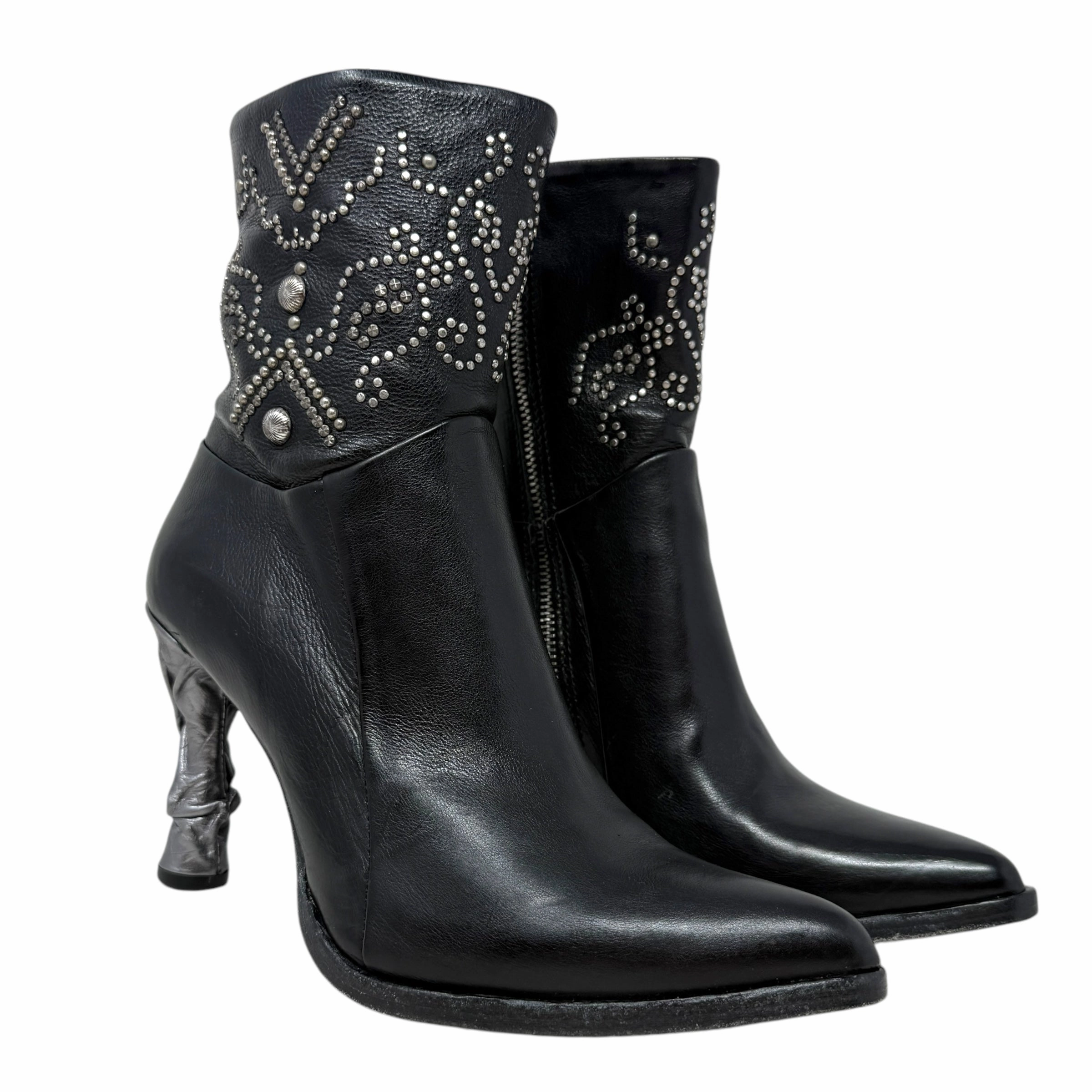 Finnegan Booties By A.S. 98 In Black, Size: US 9/EU 39