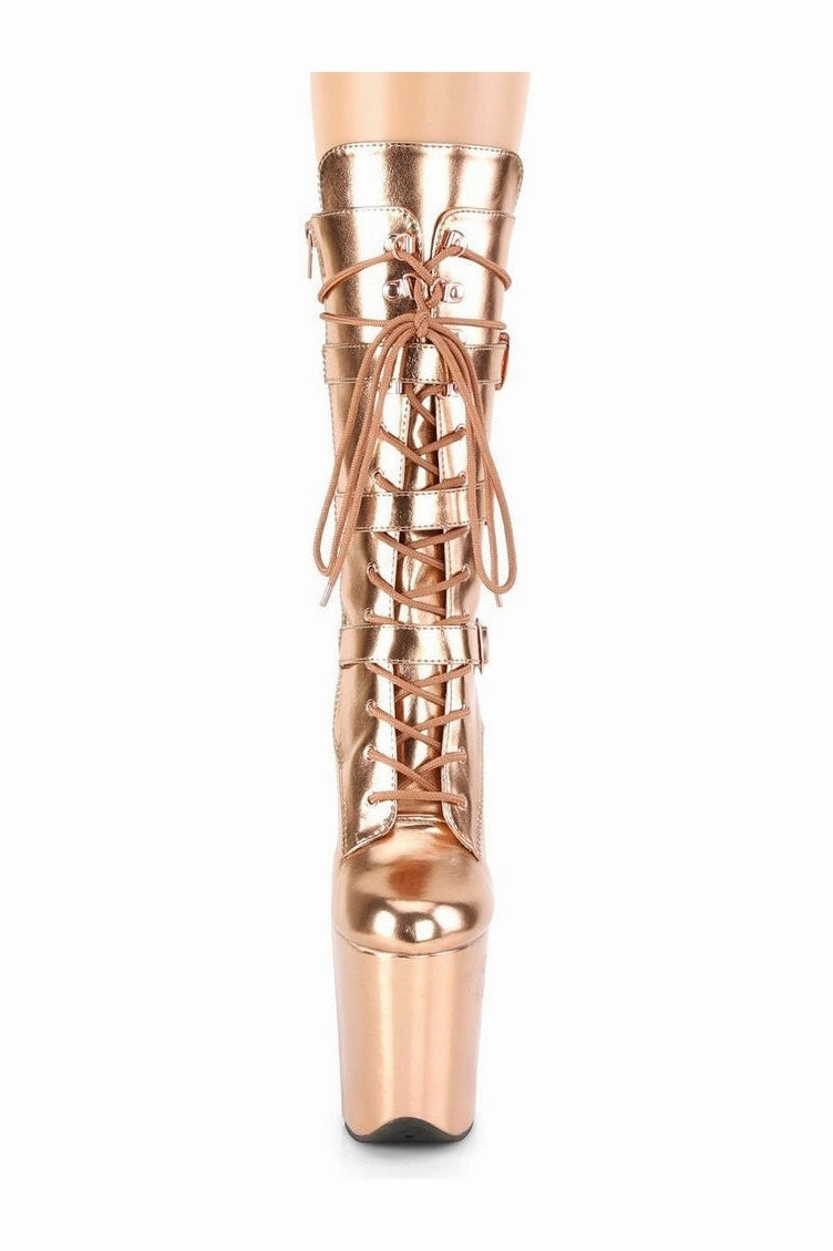 FLAMINGO-1053 Exotic Boot | RoseGold Faux Leather