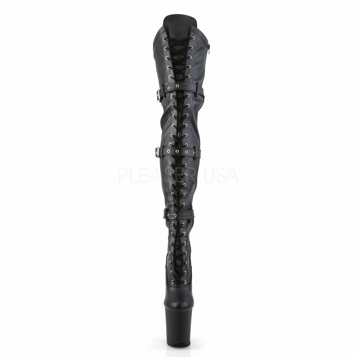 FLAMINGO-3028  Black Str Faux Leather/Black Matte