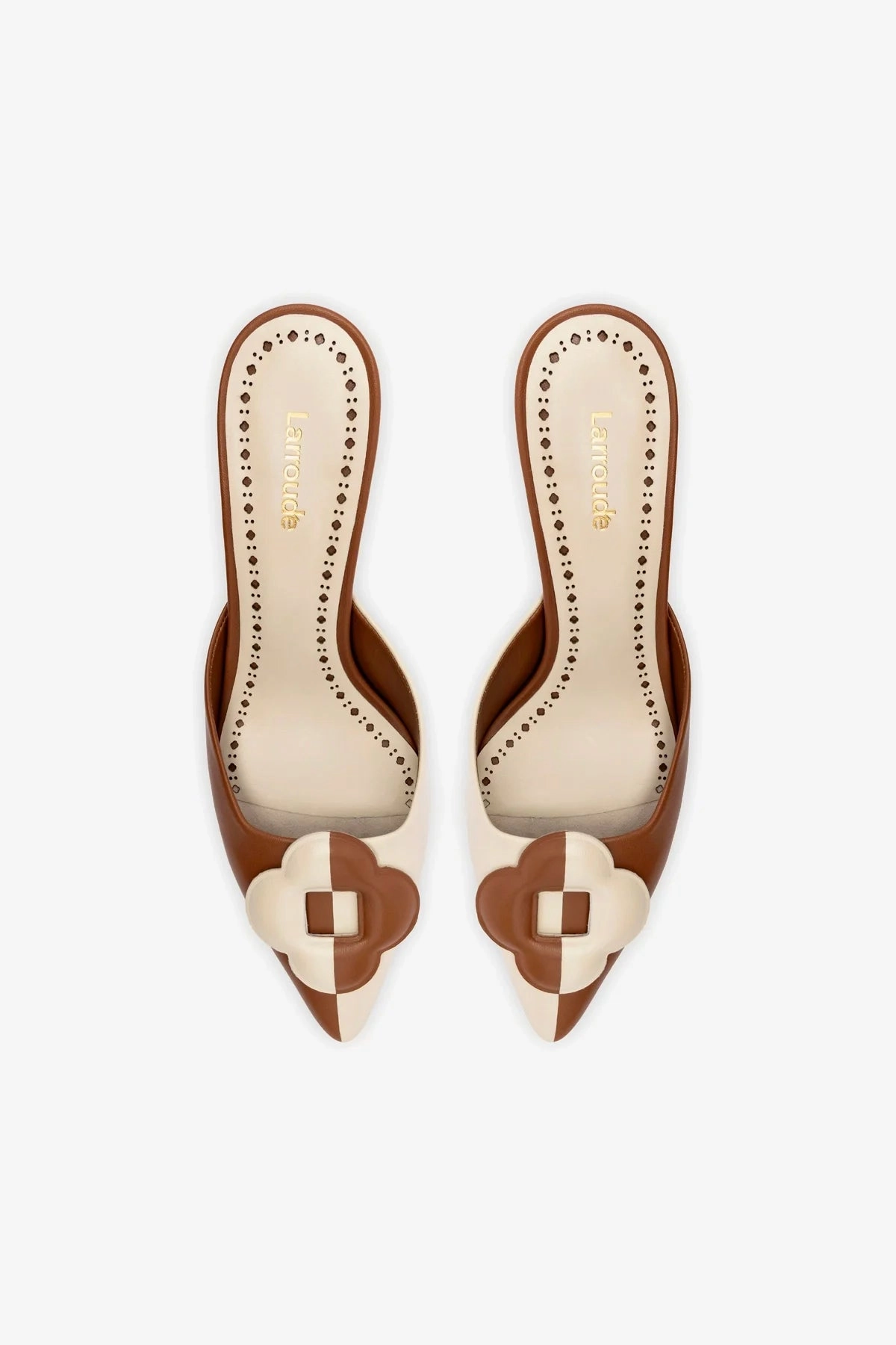 Flora Pump In Caramel and Ivory Leather