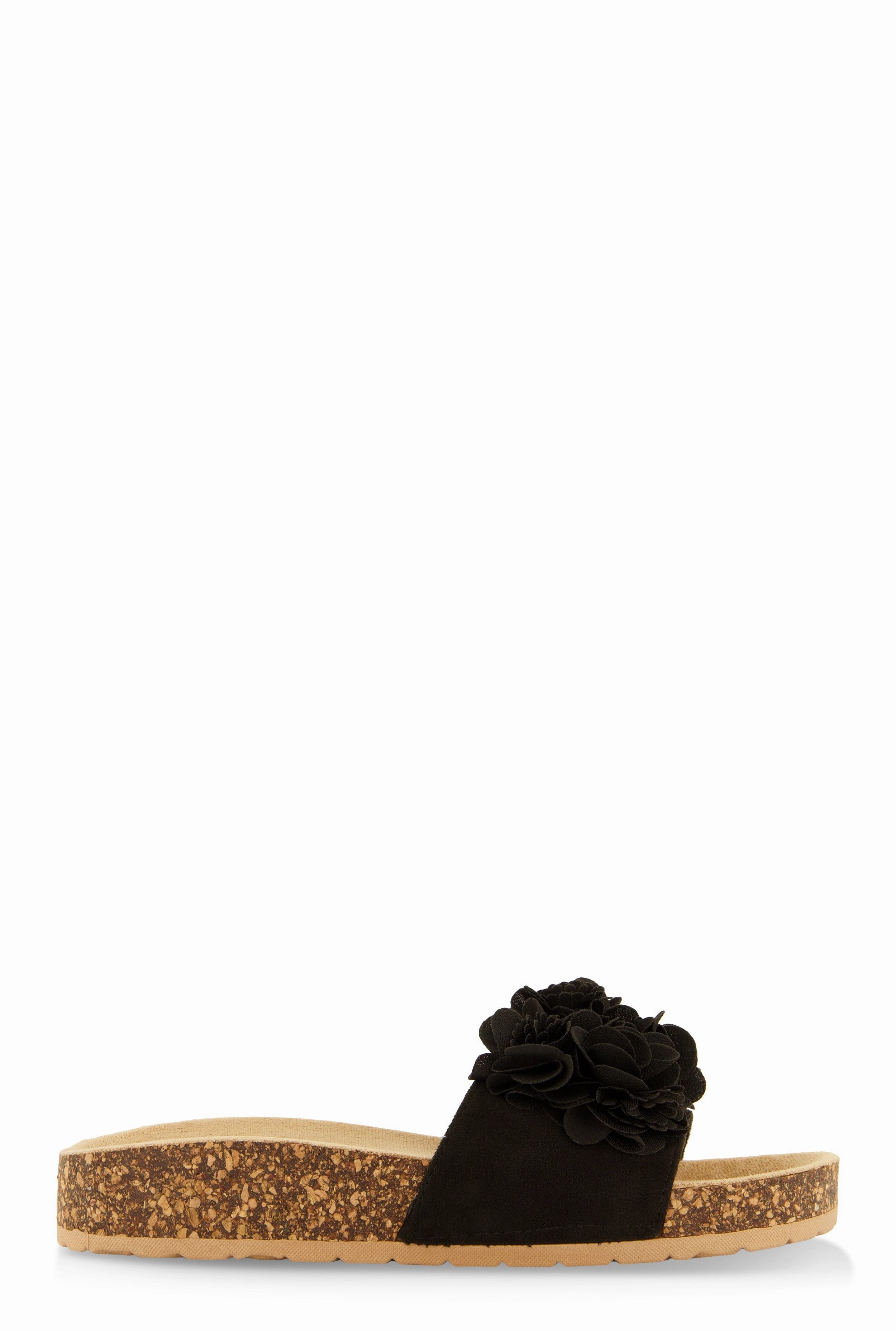 Flower Petal Band Platform Slide Sandals