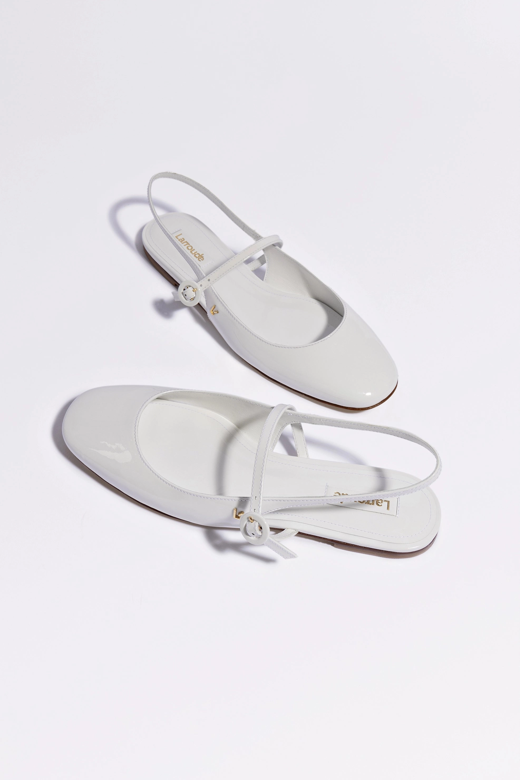 Georgina Ballet Flat In White Patent Leather