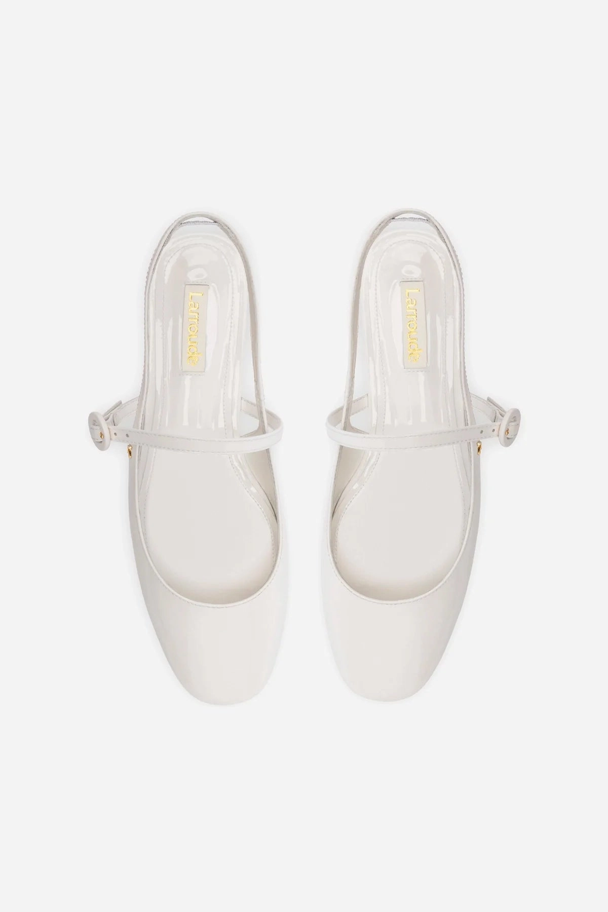 Georgina Ballet Flat In White Patent Leather