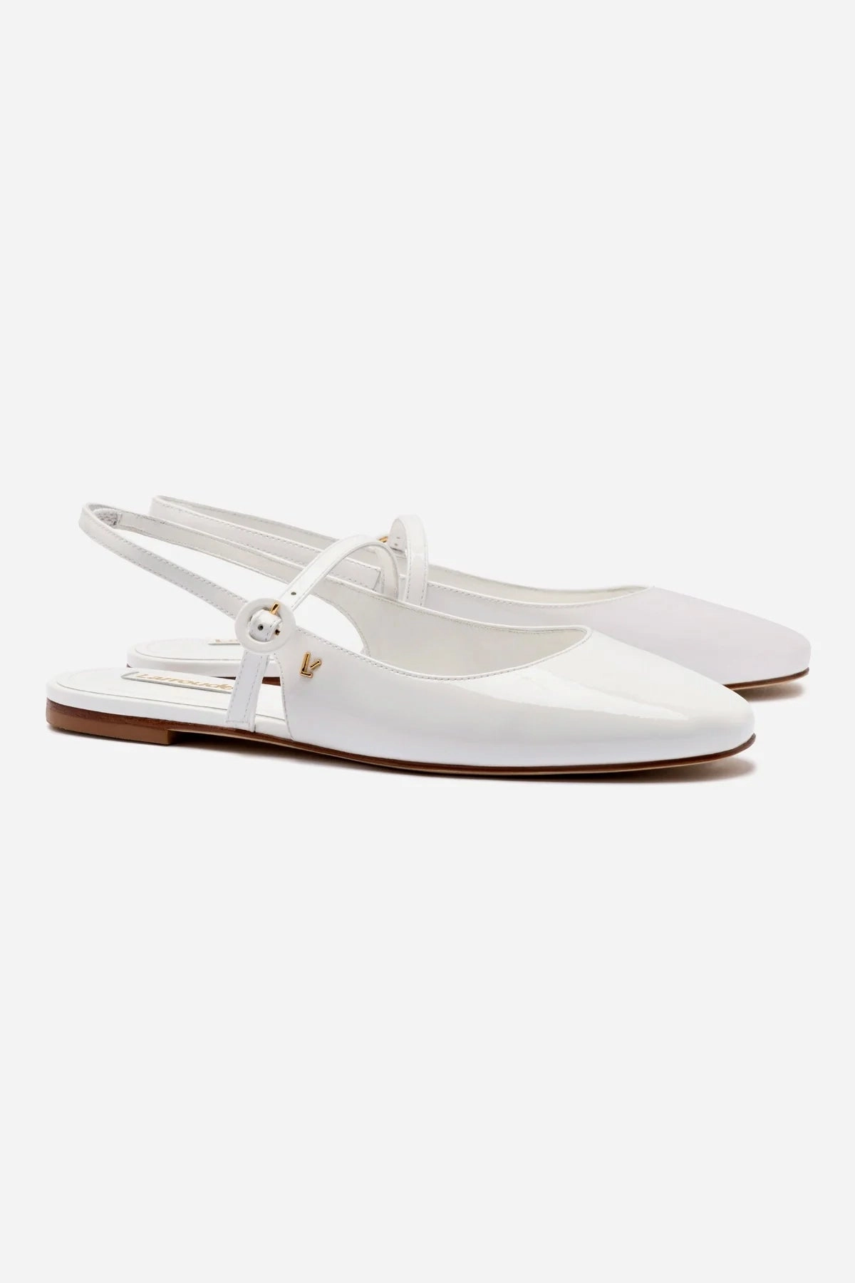 Georgina Ballet Flat In White Patent Leather