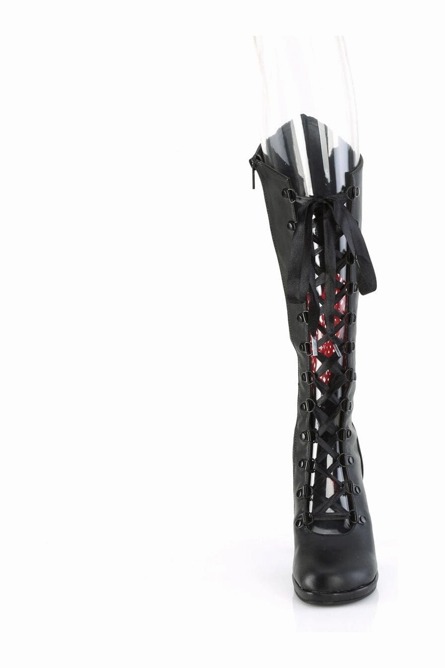 GLAM-243 Black Vegan Leather Knee Boot