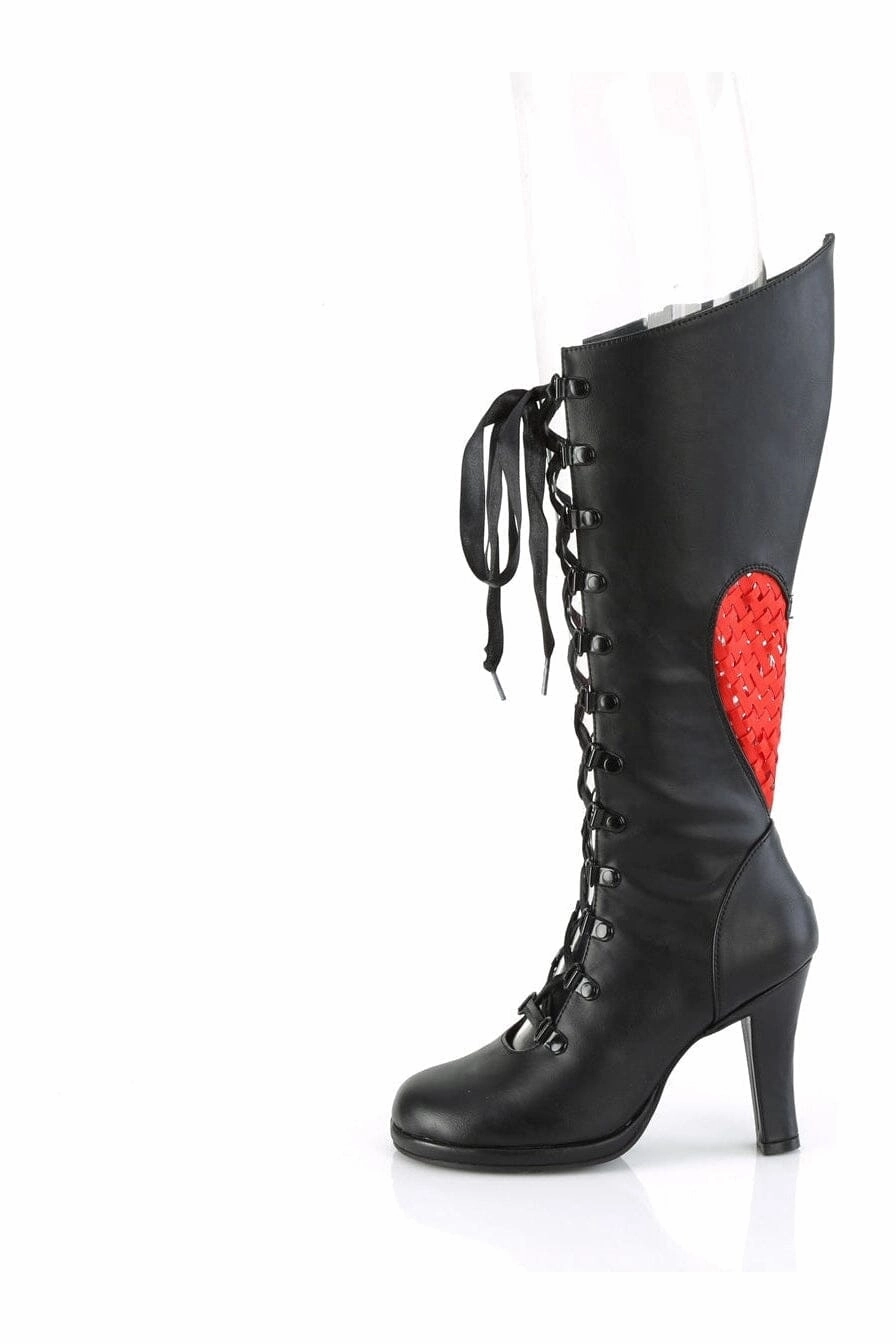 GLAM-243 Black Vegan Leather Knee Boot