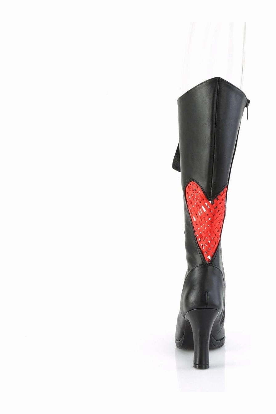GLAM-243 Black Vegan Leather Knee Boot