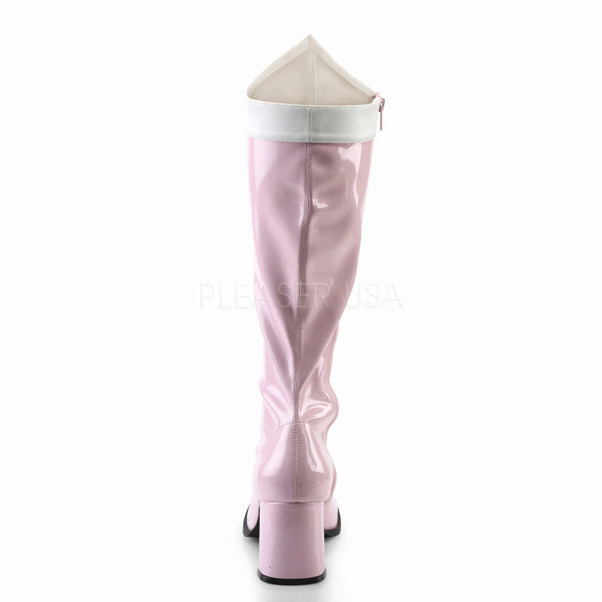 GOGO-306  Baby Pink-White Stretch Patent