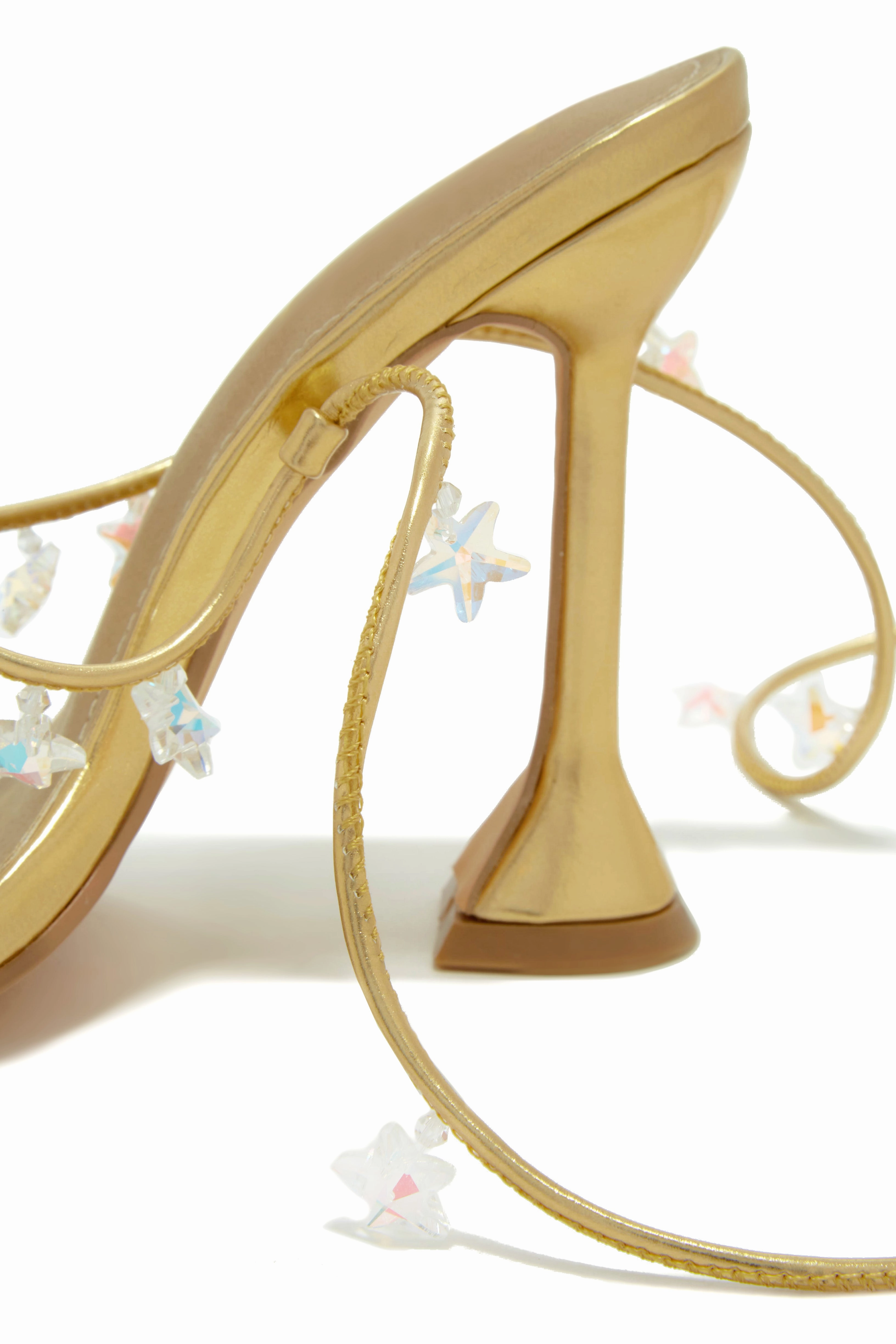 Haven Lace Up High Heels - Gold