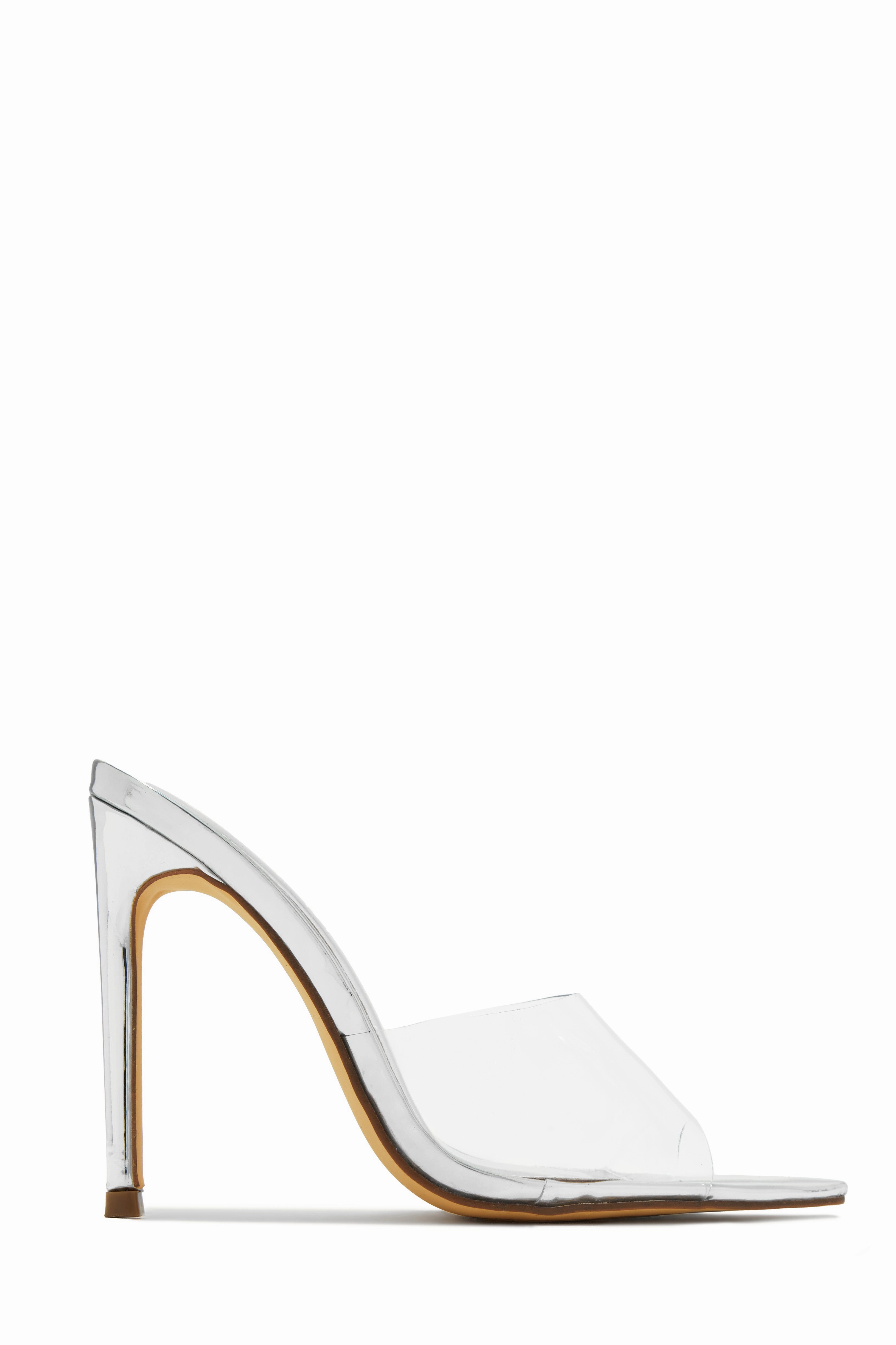 Ionic Clear Strap High Heel Mules - White