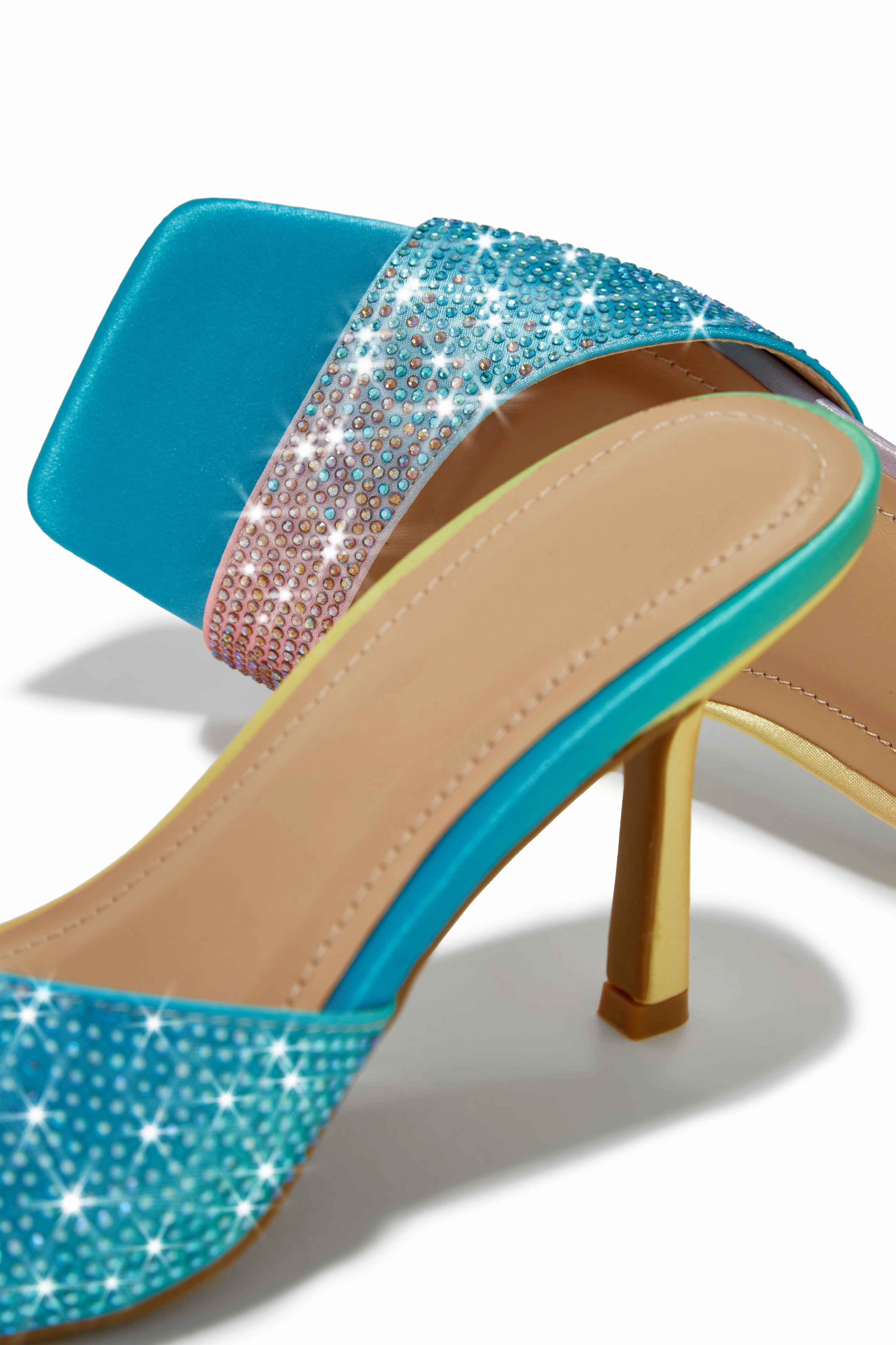 Irina Embellished Mid High Heels - Multi