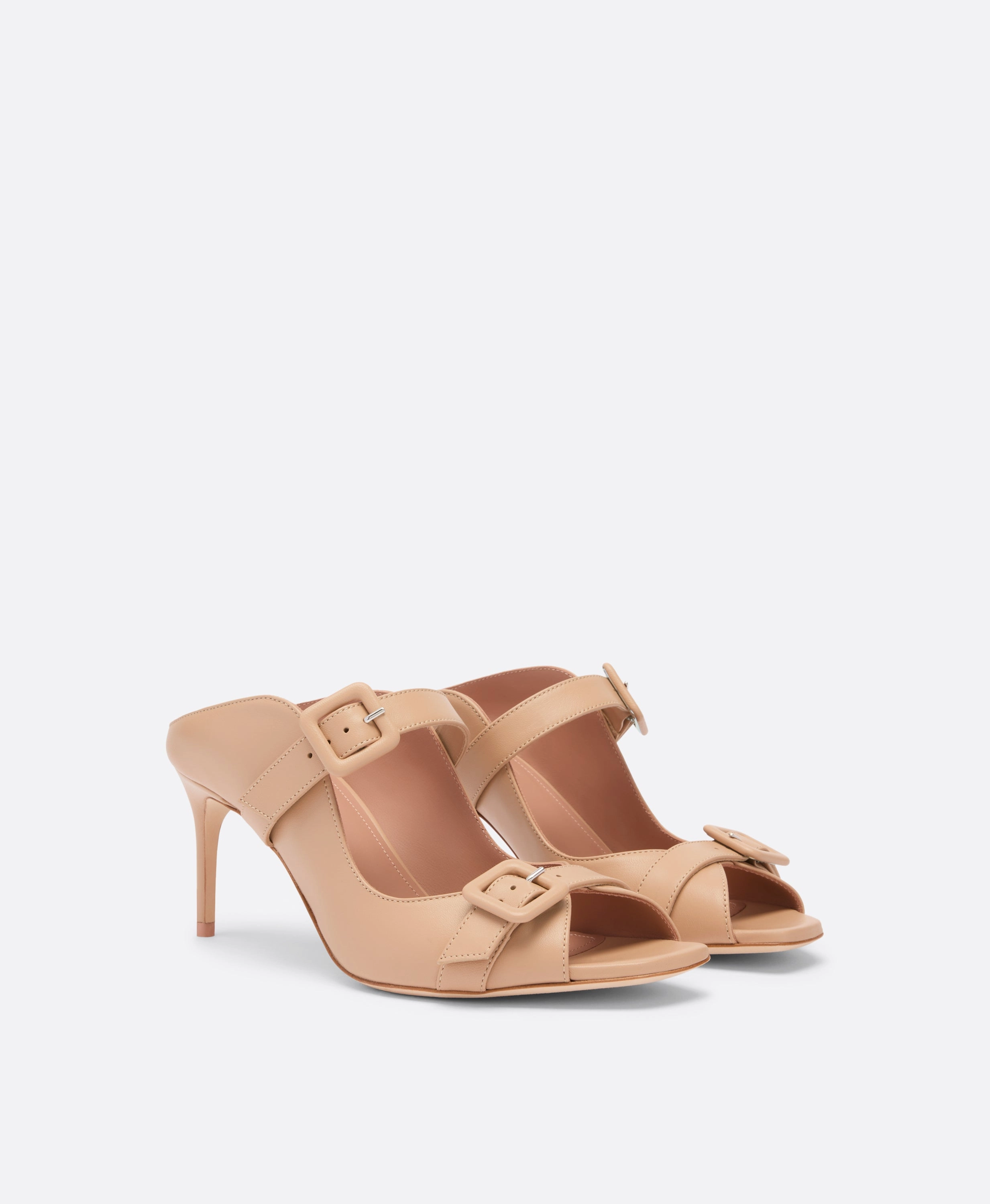 Isobel 70 Buff Leather Heeled Sandals