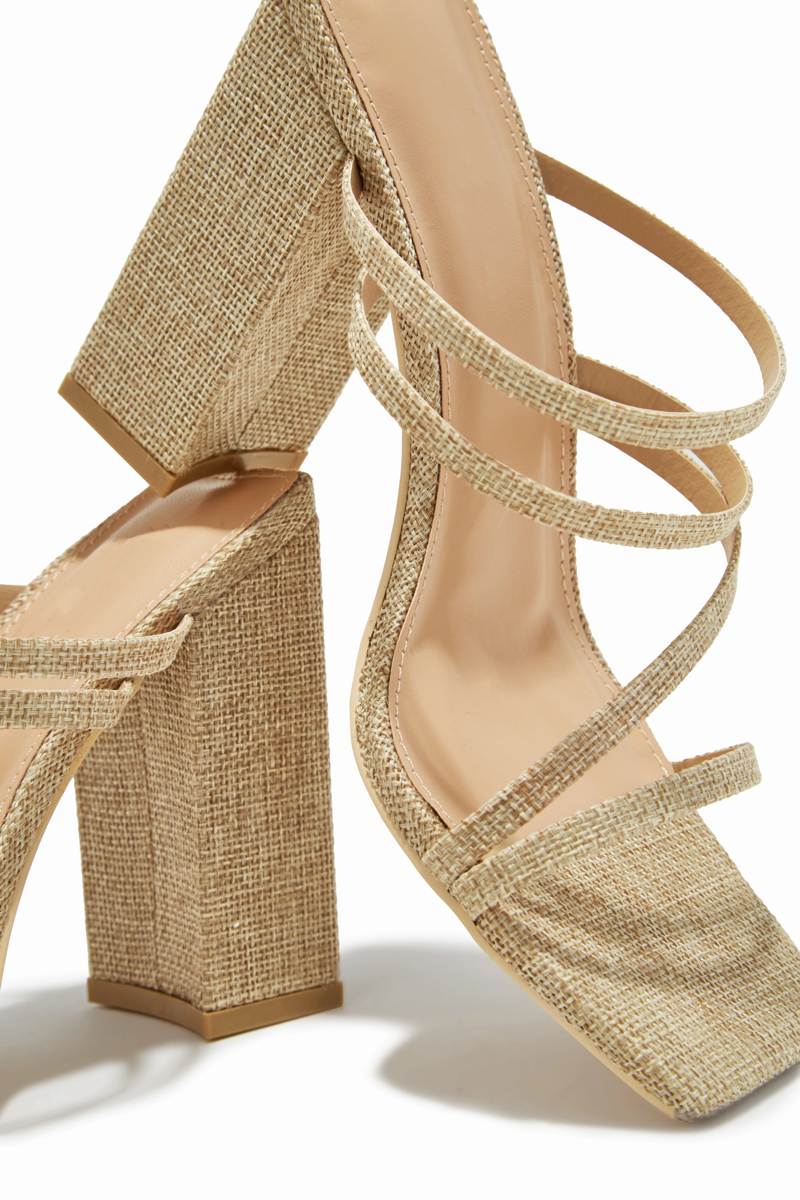 Jaziel Block Heel Mules - Natural