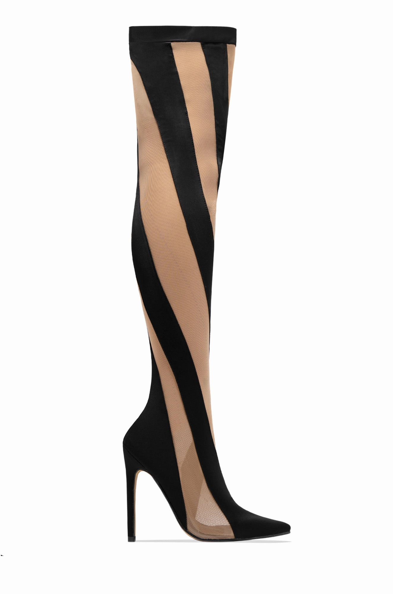 Jenner Over The Knee Heel Boots - Black
