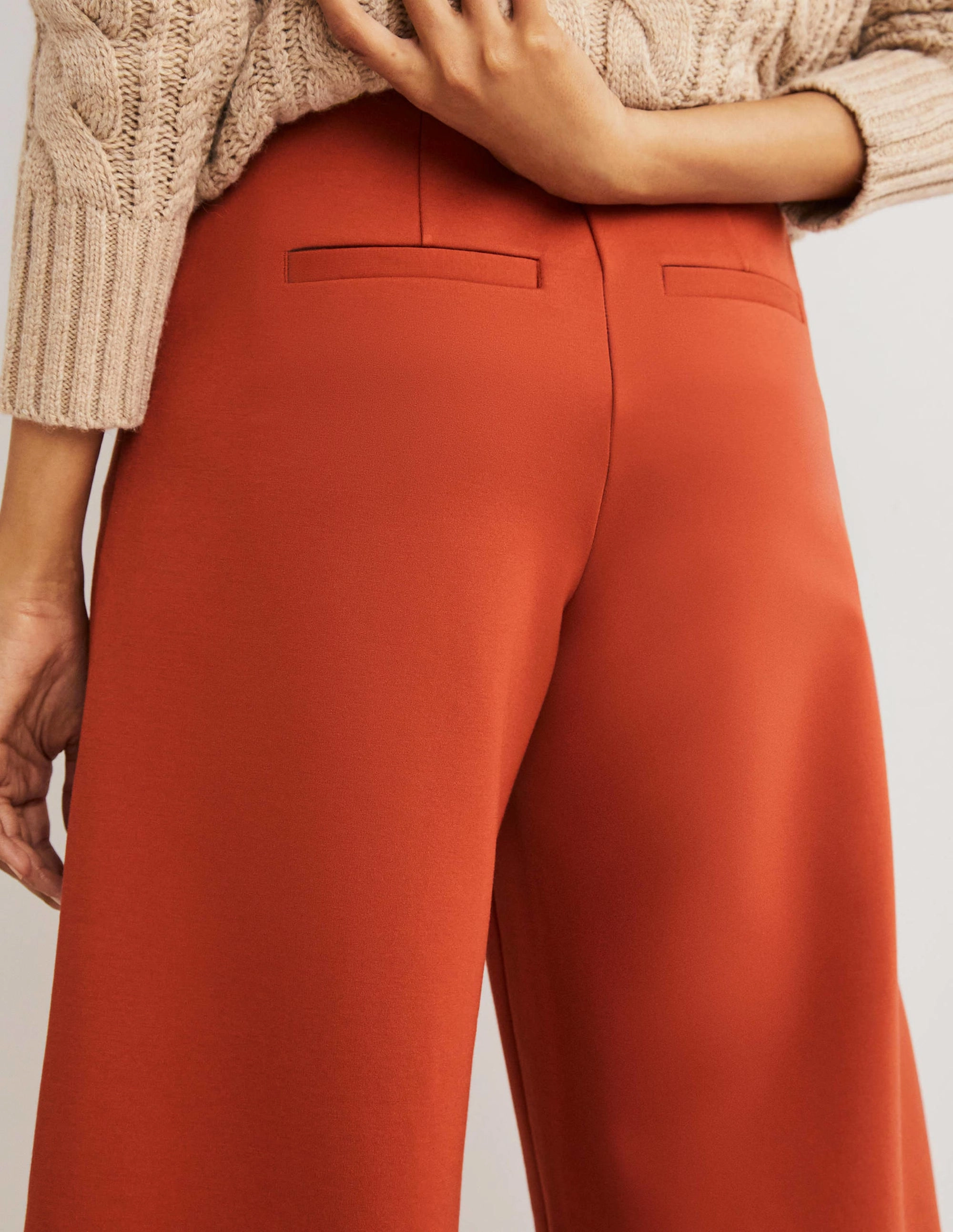 Jersey Wide Leg Culottes-Chilli Oil