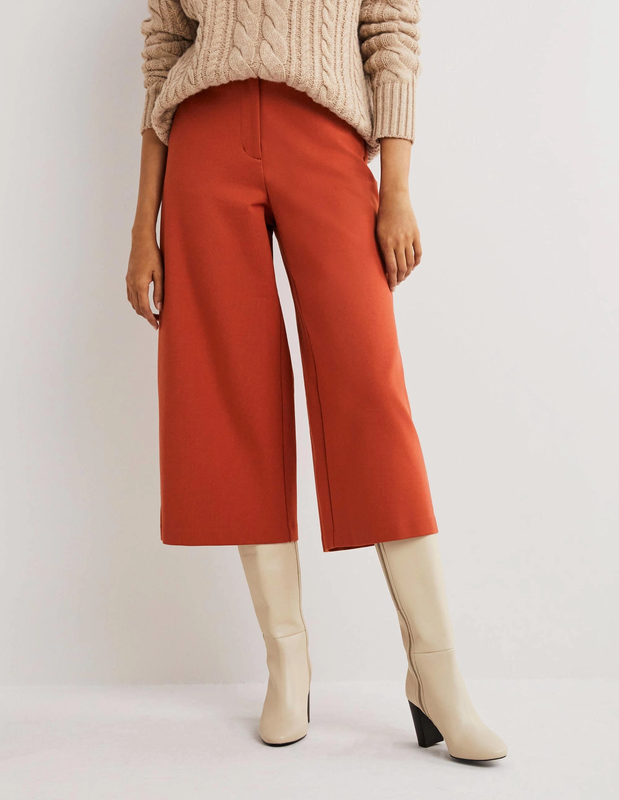 Jersey Wide Leg Culottes-Chilli Oil
