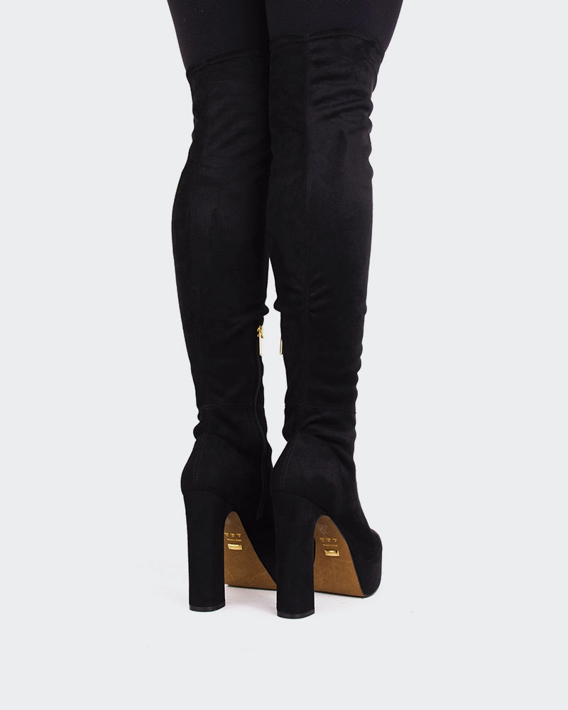 Kalaf Black Suede Stretch