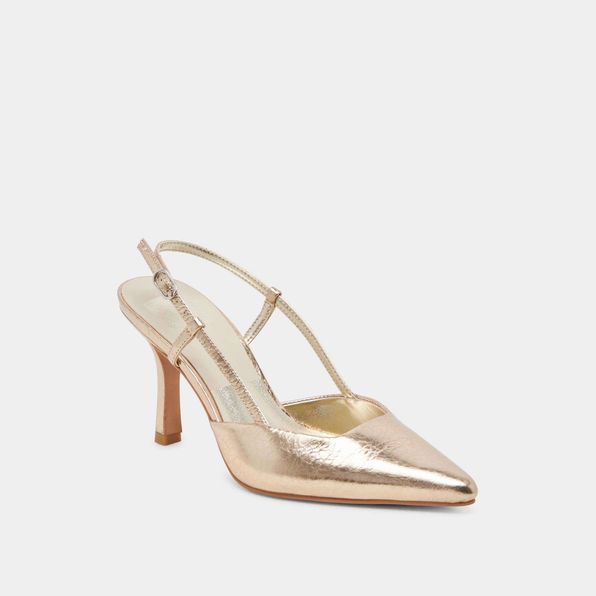 KIM HEELS GOLD DISTRESSED LEATHER