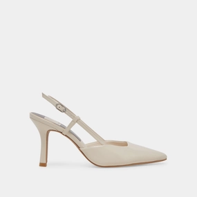 KIM HEELS IVORY CRINKLE PATENT - re:vita