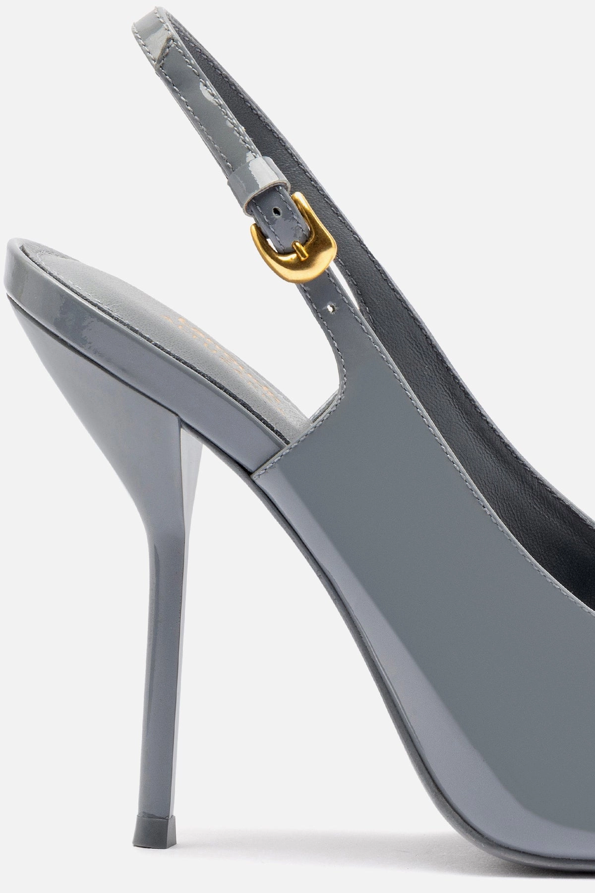 Larroudé x Altuzarra Pump In Titanium Patent Leather