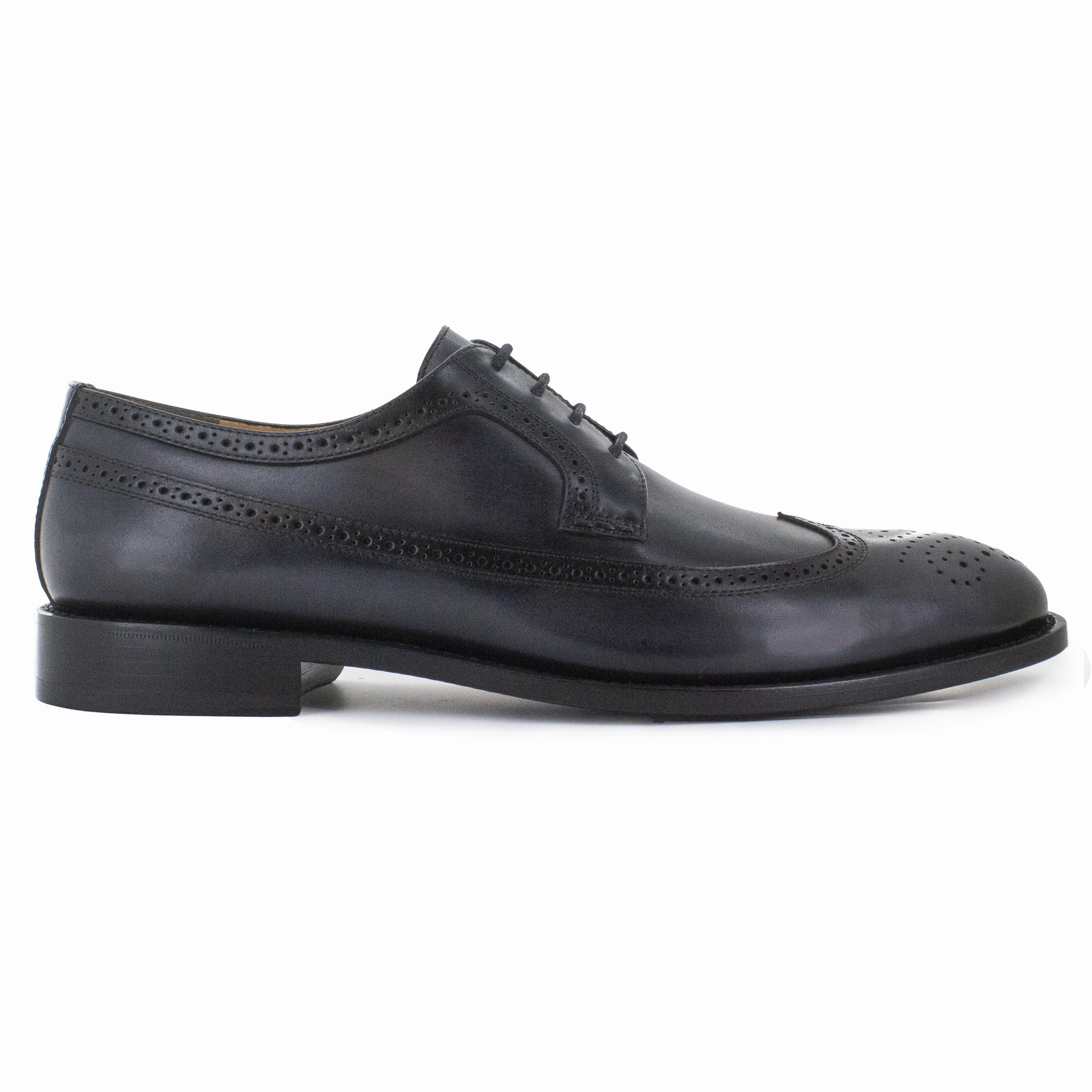 Men´s black leather brogue derby shoes