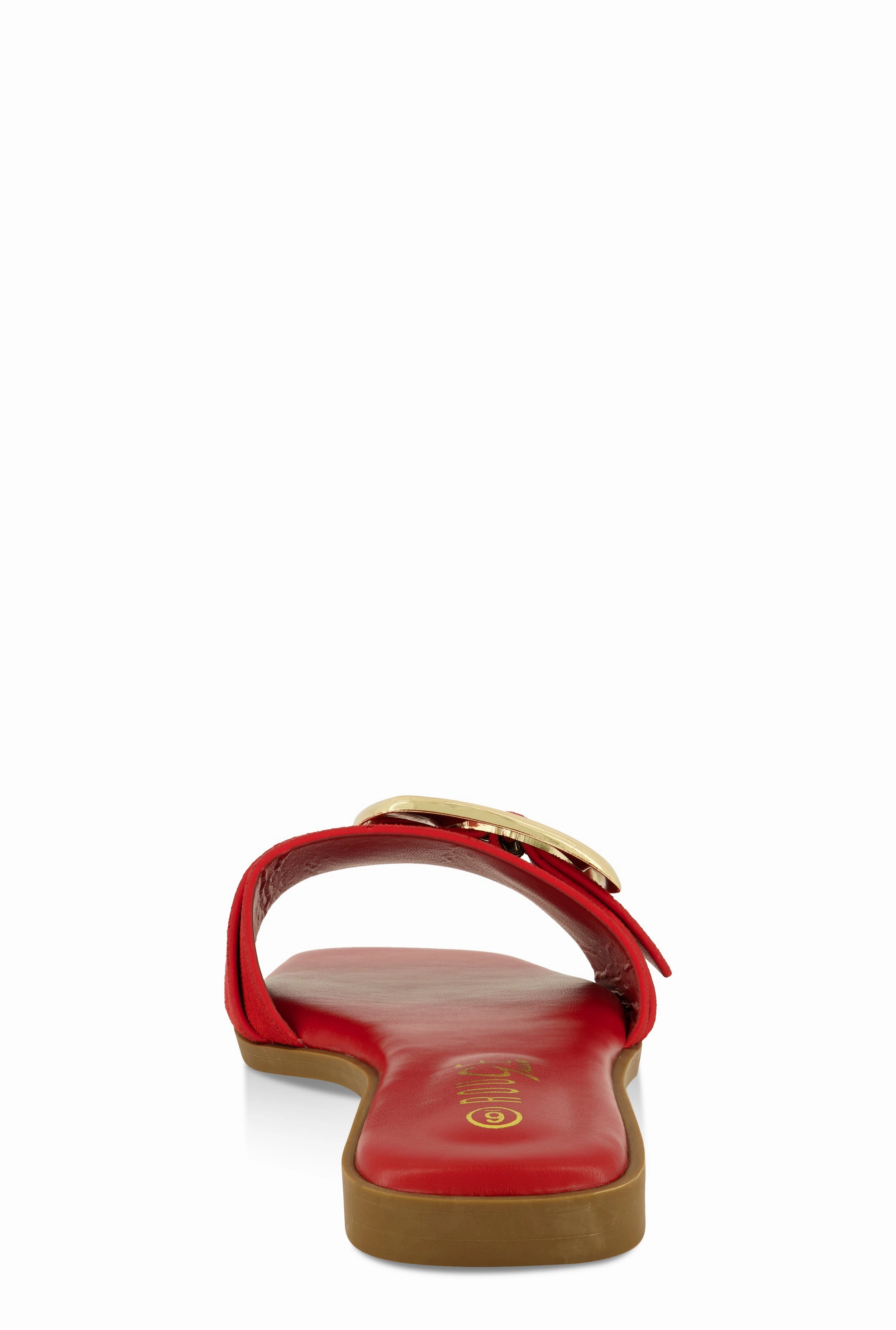 Metallic Buckle Band Slide Sandals