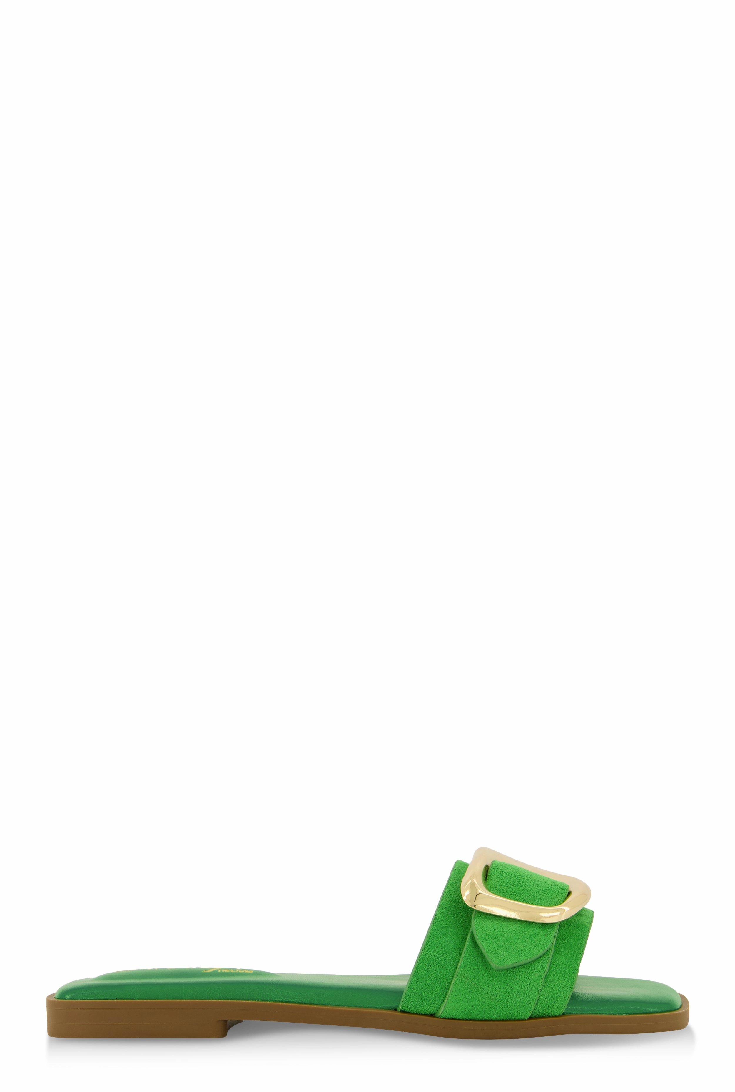 Metallic Buckle Band Slide Sandals