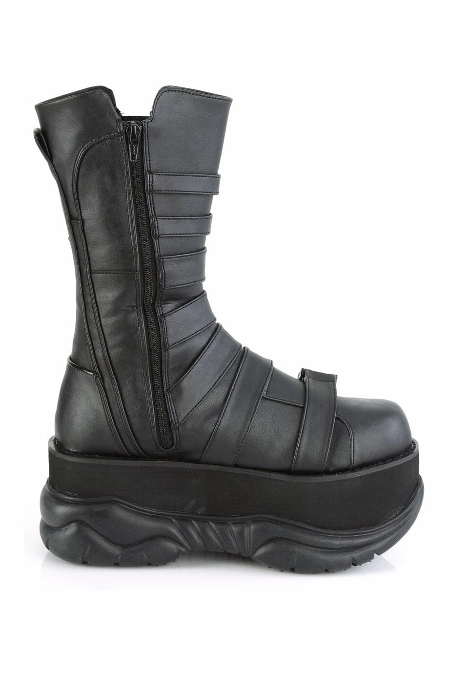 NEPTUNE-210 Black Vegan Leather Knee Boot