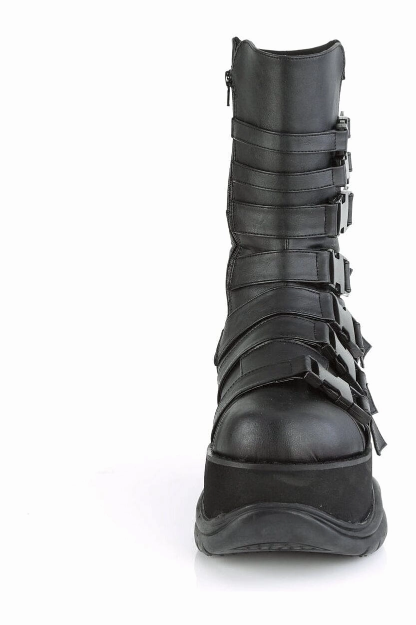 NEPTUNE-210 Black Vegan Leather Knee Boot