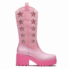 Pastel Supernova Chunky Western Boots - Pink