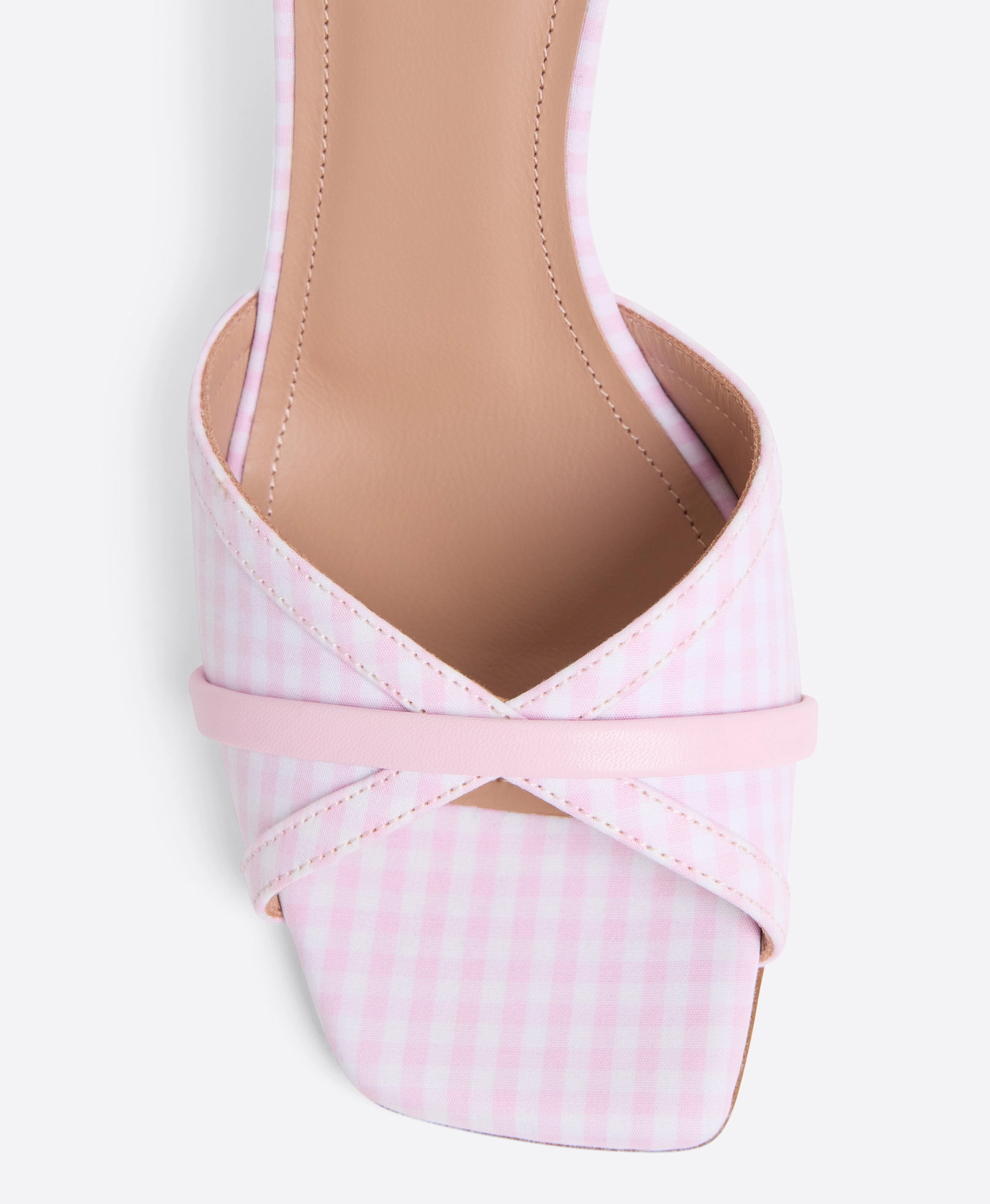 Perla 70 Pink Gingham Heeled Sandals