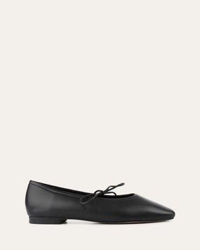 PETAL CASUAL FLATS BLACK LEATHER