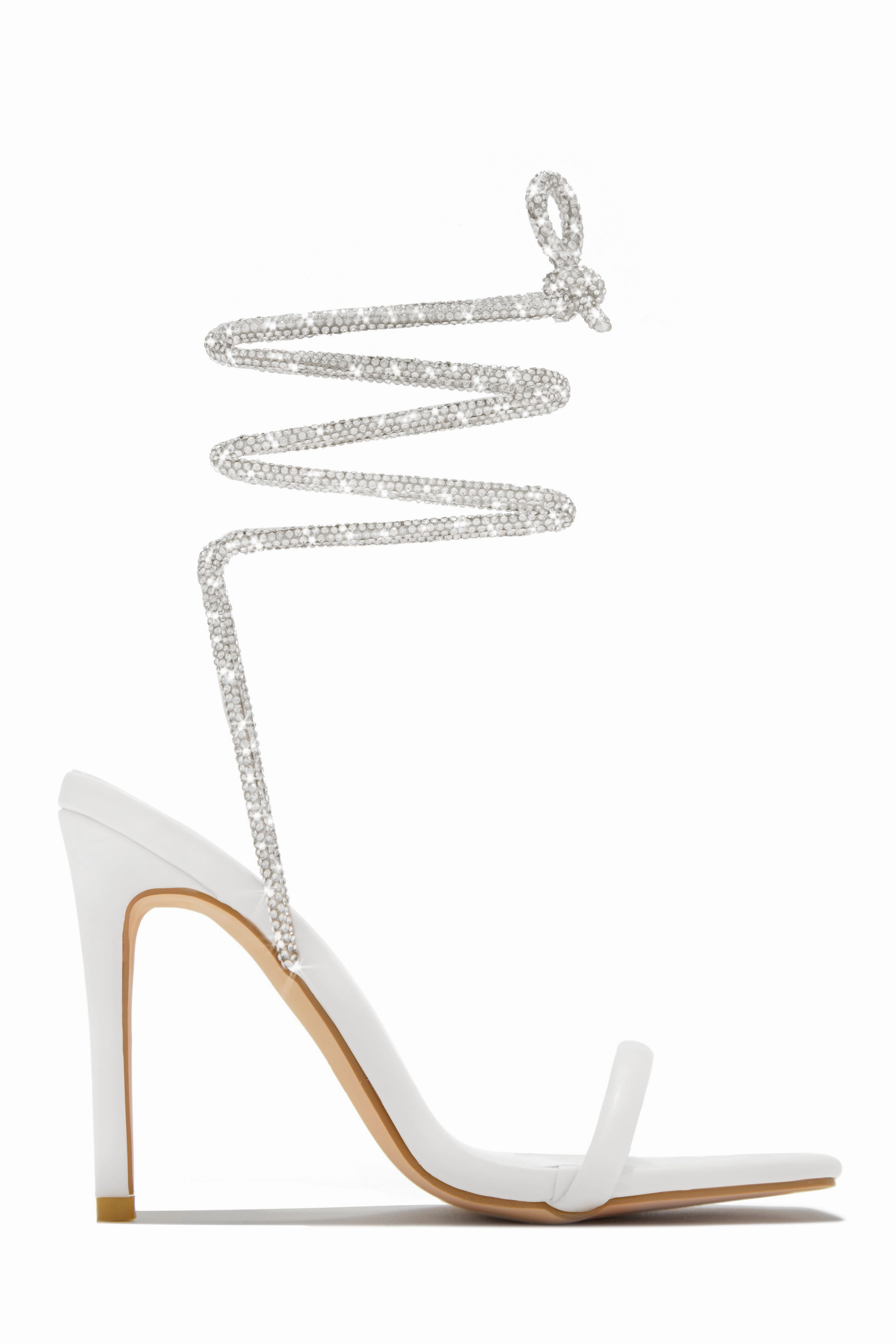 Pretty Girl Embellished Lace Up High Heels - Gold