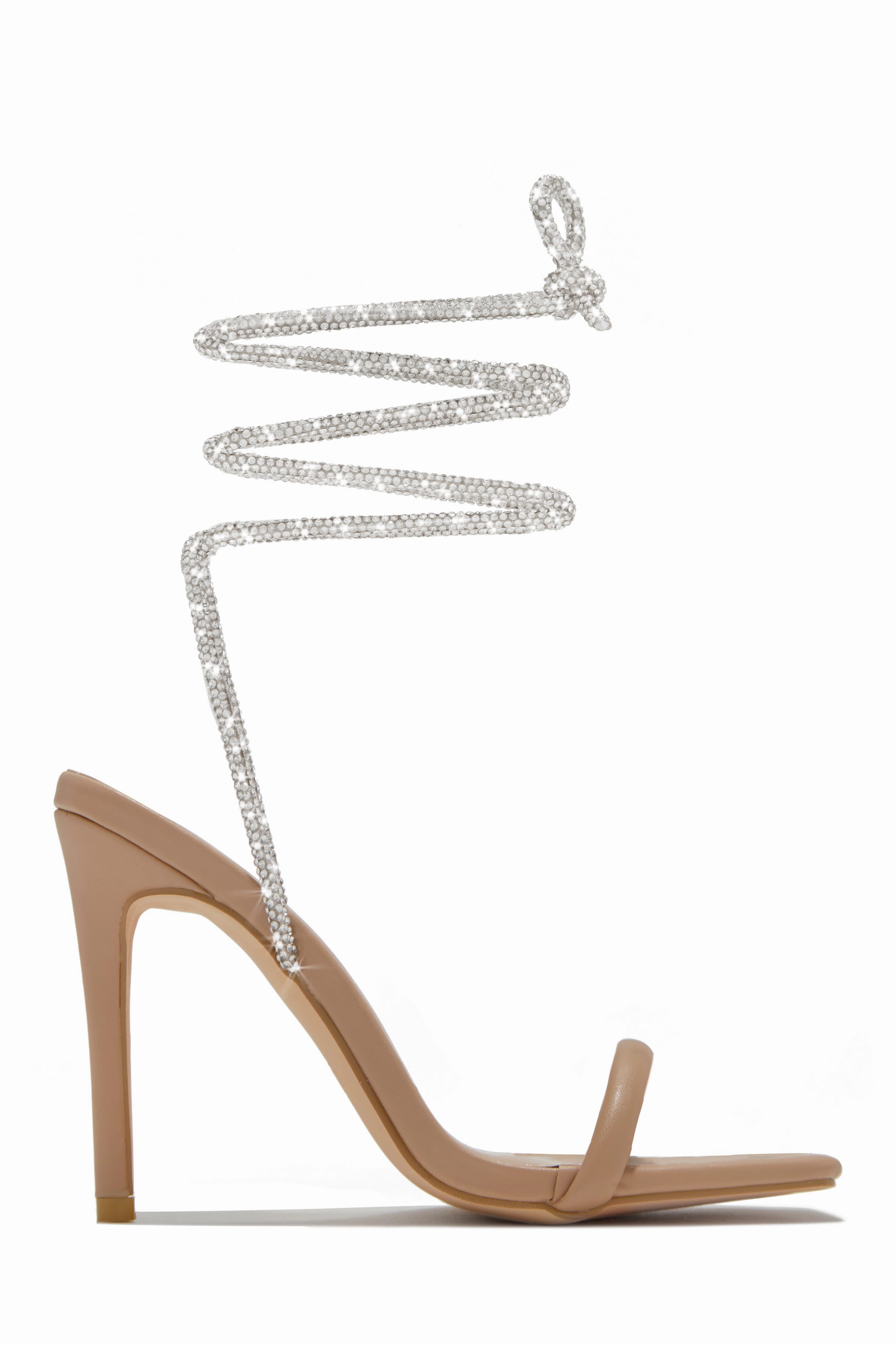 Pretty Girl Embellished Lace Up High Heels - Gold