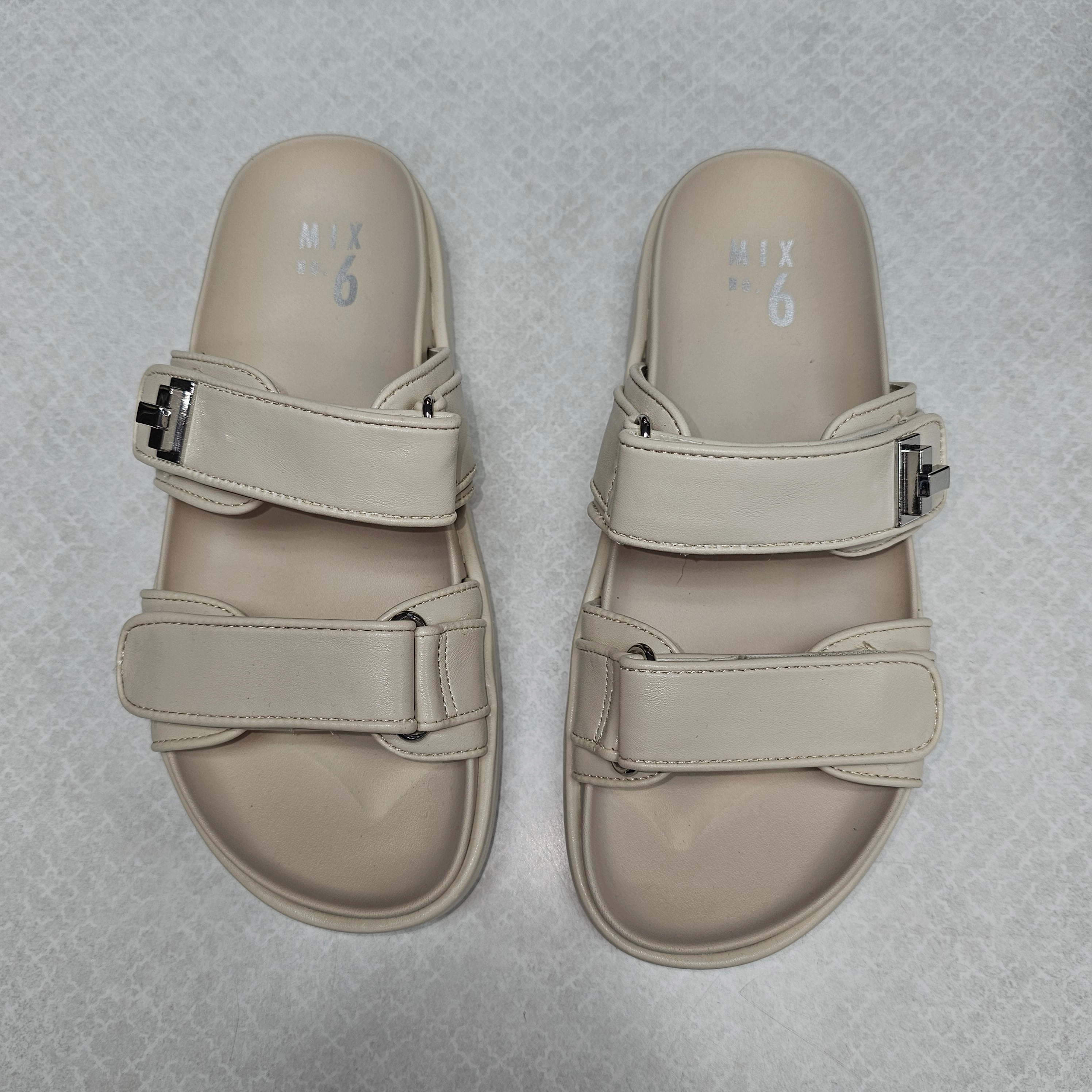 Sandals Heels Platform By Mix No 6 In Cream, Size:6.5